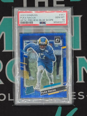 2023 Donruss Optic Puka Nacua Optic Preview Blue Scope PSA 10