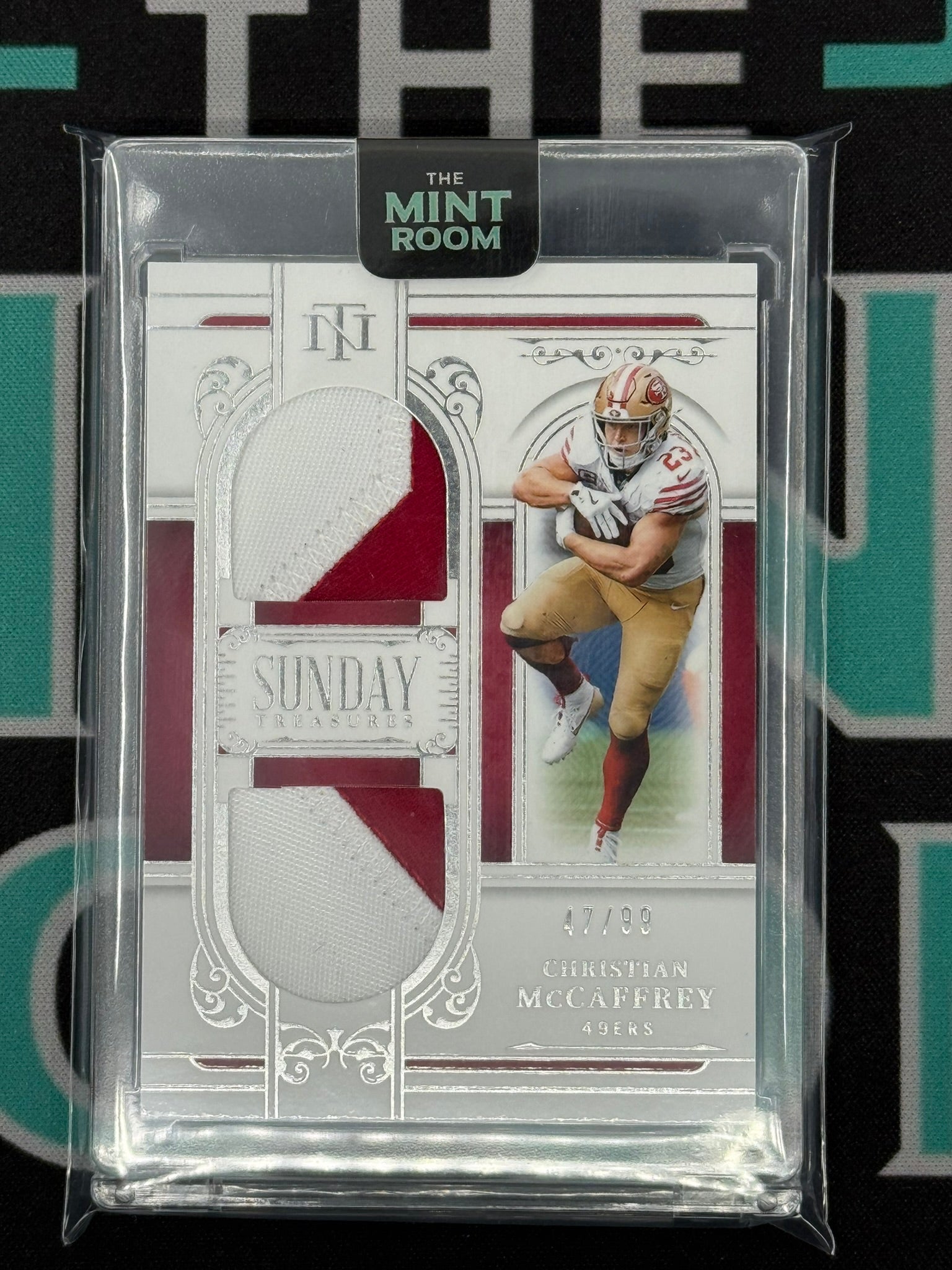 2025 National Treasures Christian McCaffrey Sunday Treasures Double Patch /99