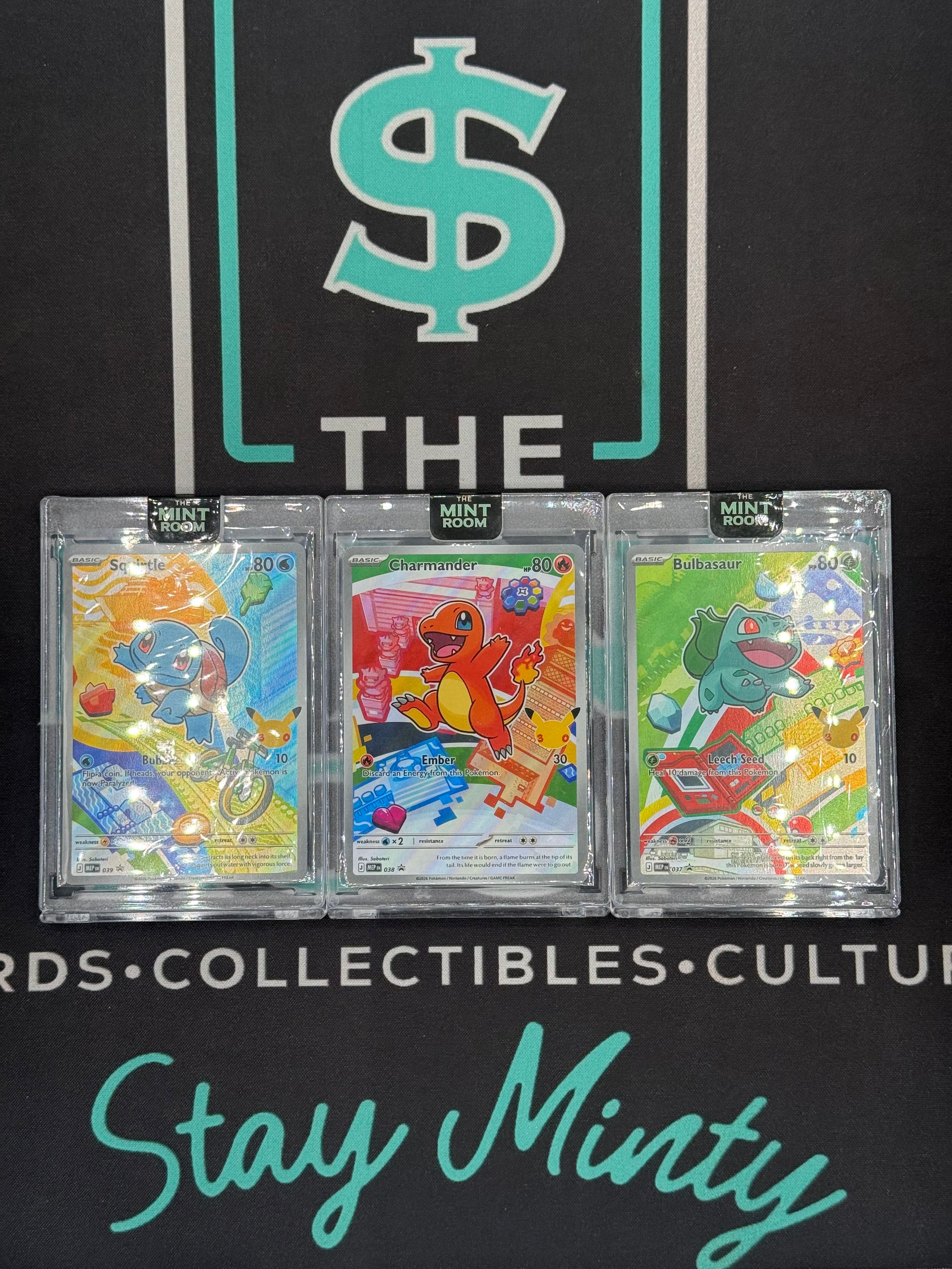 2025 Pokémon Mega Evolution Promo Set Squirtle & Charmander & Bulbasur