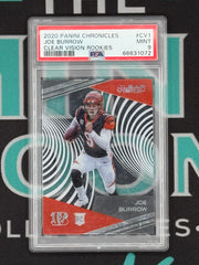 2020 Panini Chronicles Joe Burrow Clear Vision Rookies PSA 9