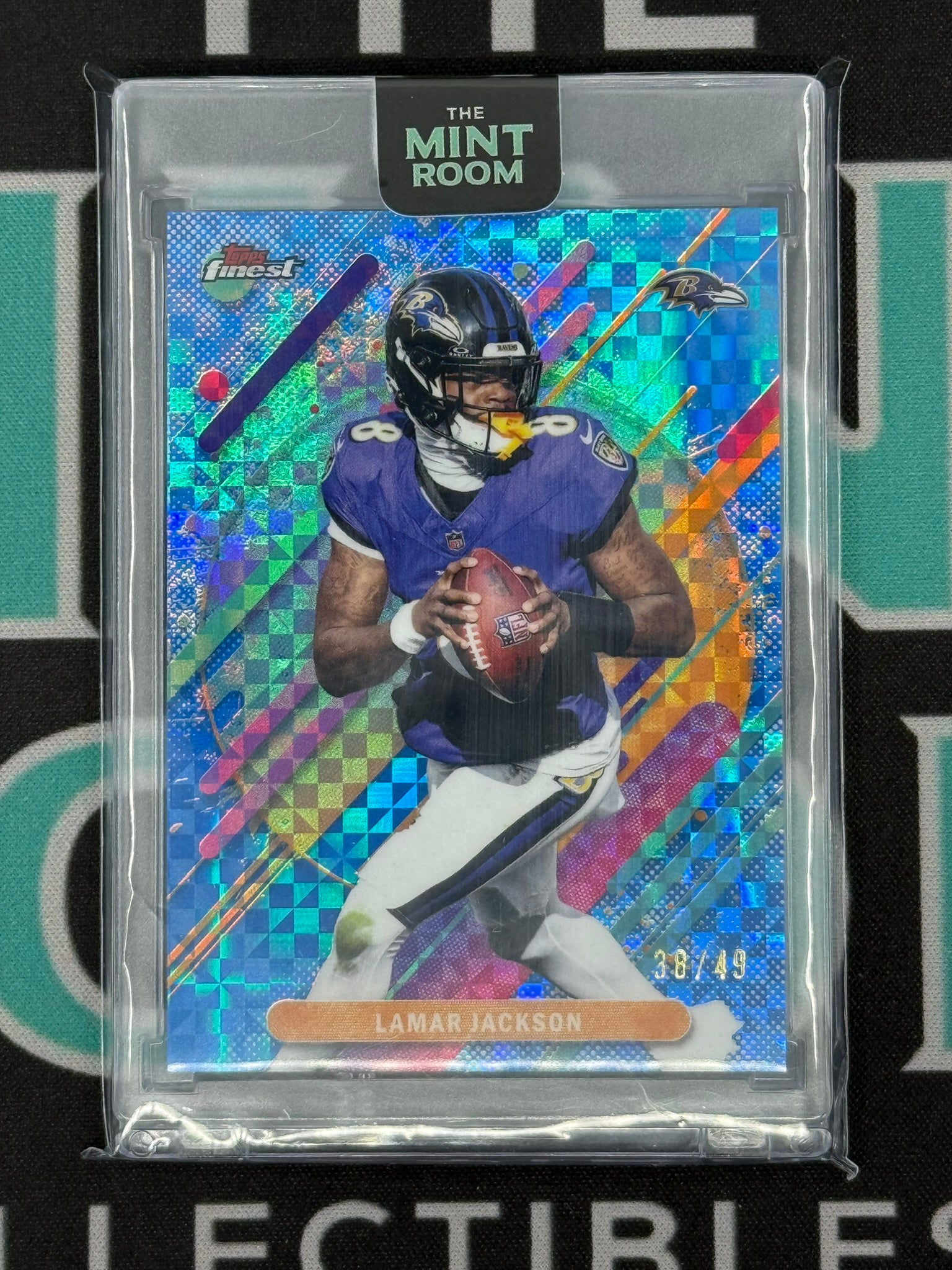2025 Topps Finest Lamar Jackson Blue X-Fractor /49