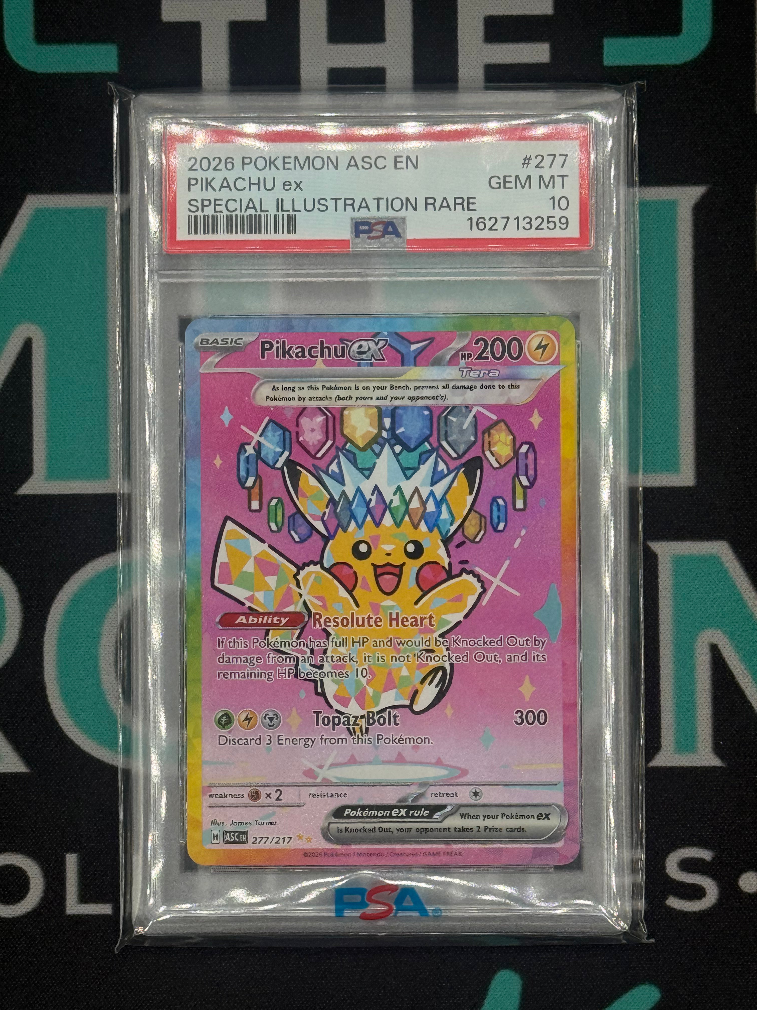 2026 Pokemon ASC EN Pikachu ex Special Illustration Rare PSA 10