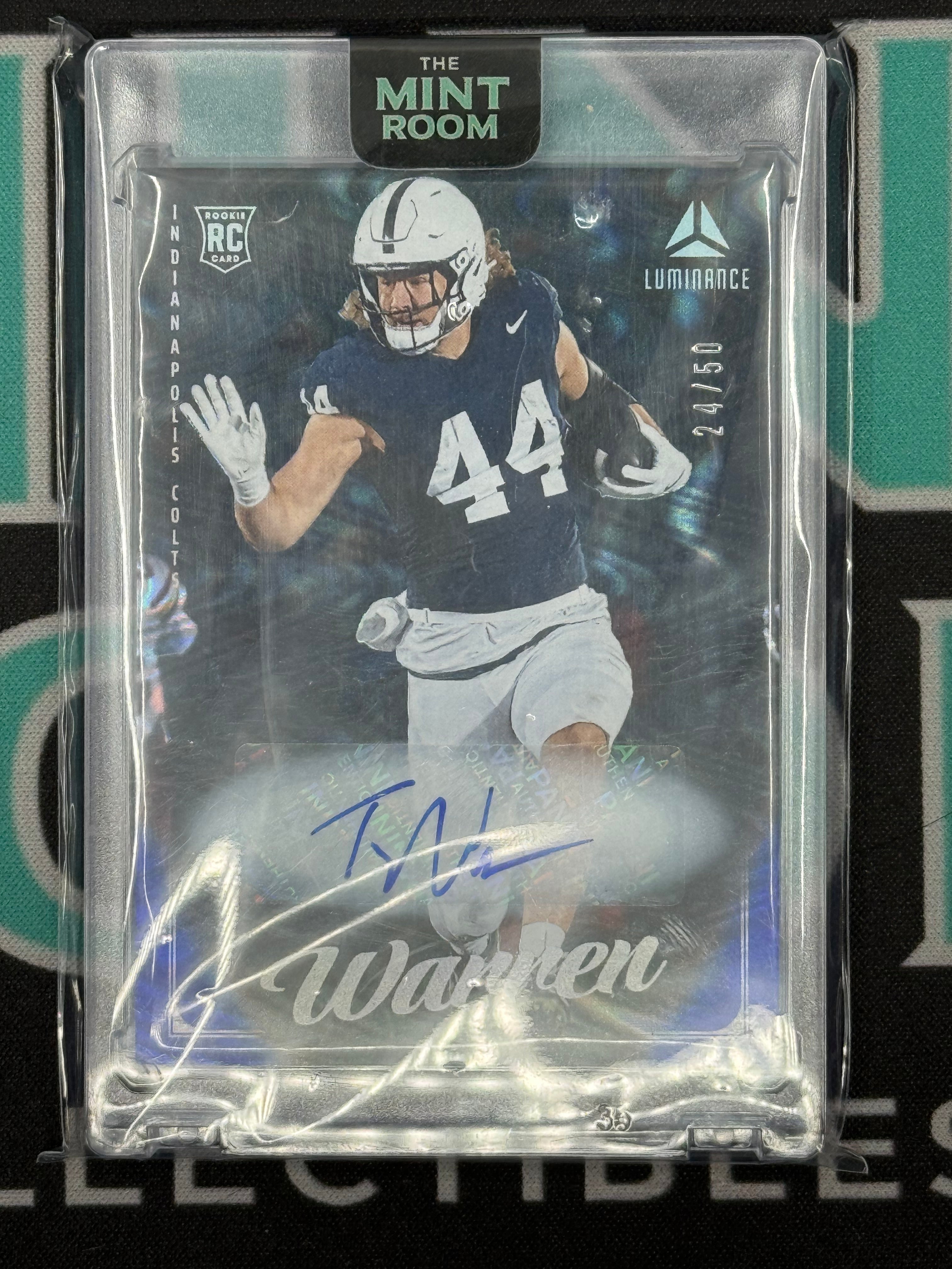 2025 Luminance Tyler Warren Autograph Blue Wave Rookie card