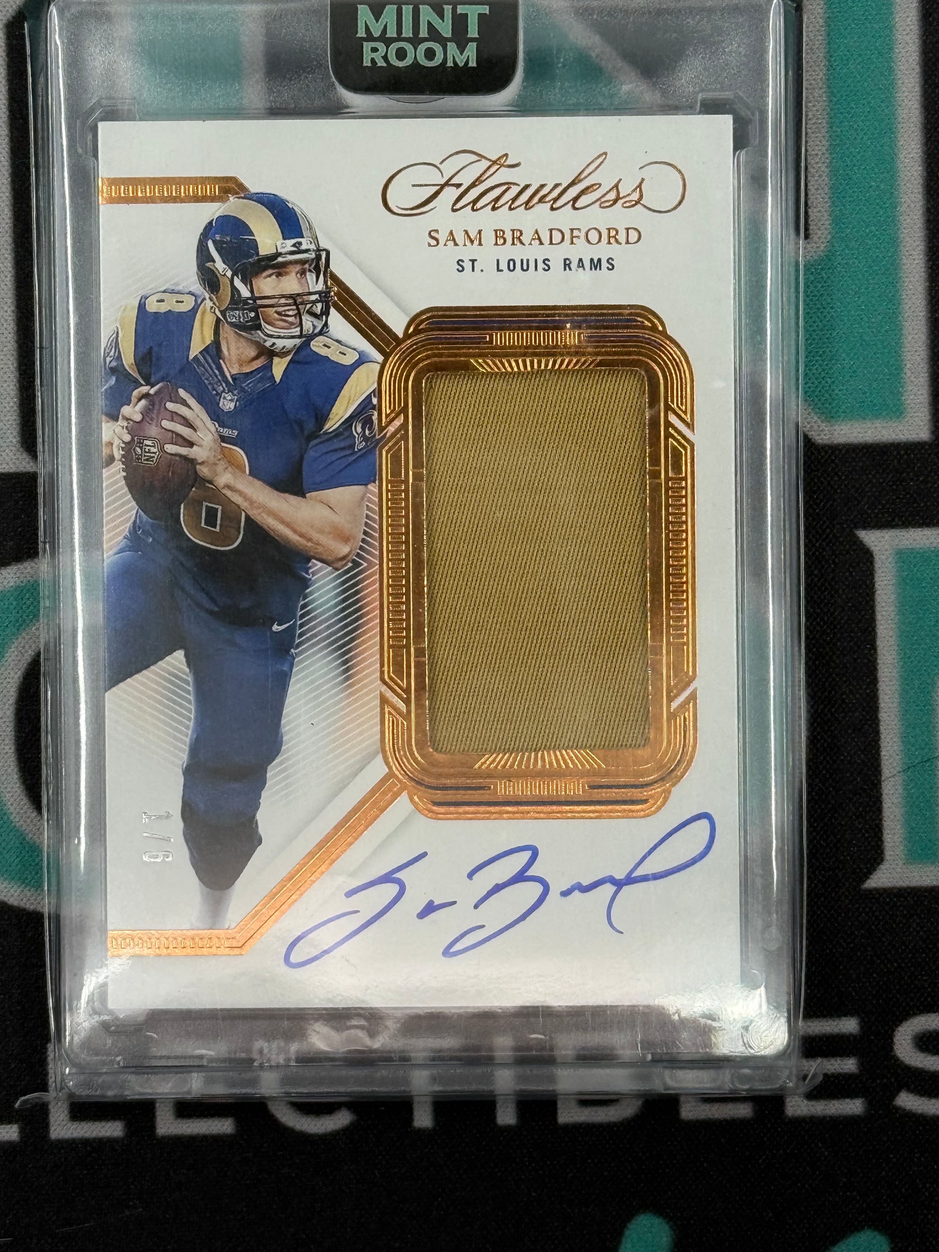 2023 Flawless Sam Bradford patch autograph 1/6