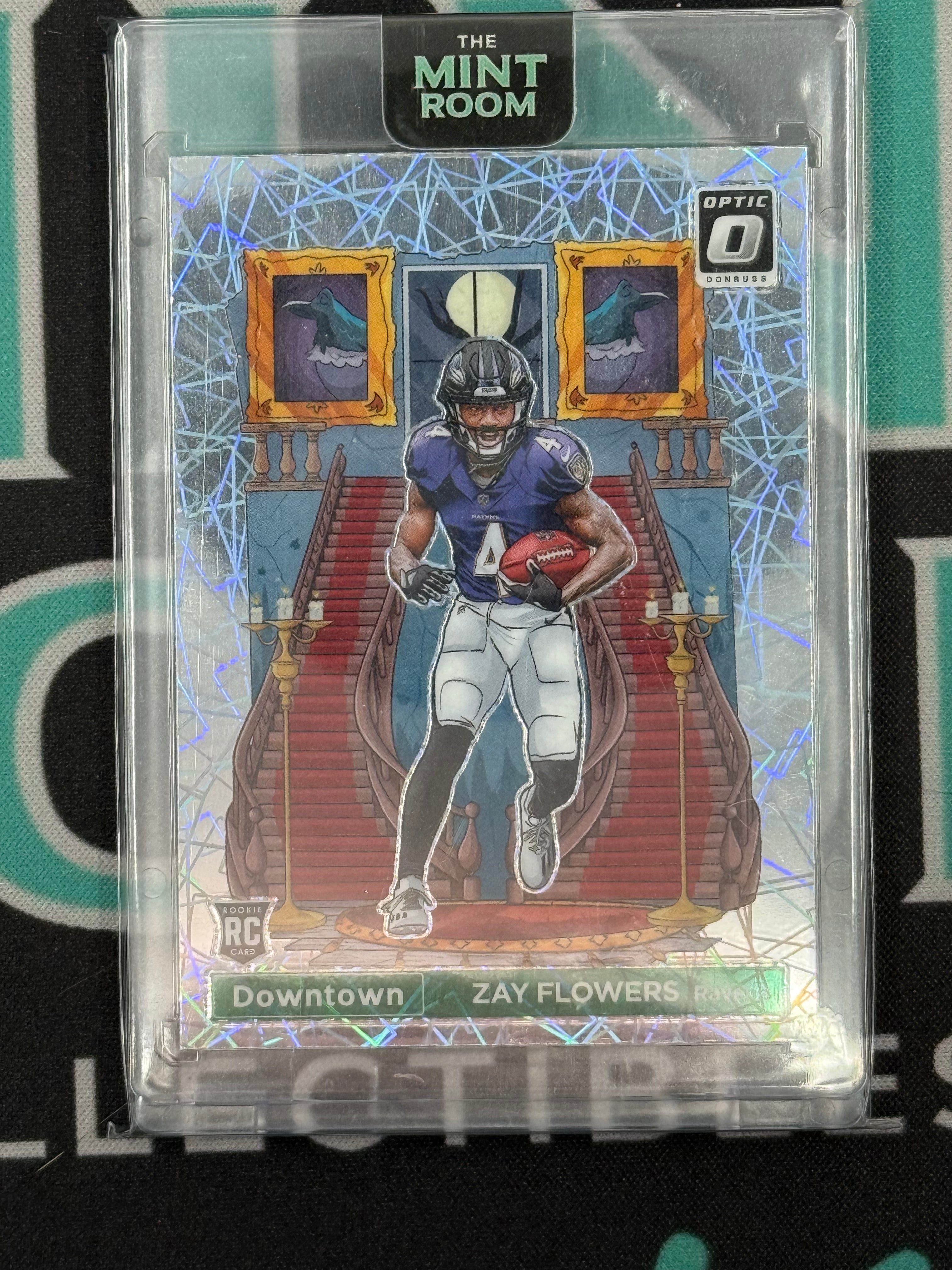2023 Optic Zay Flowers Lazer Downtown Rookie Card