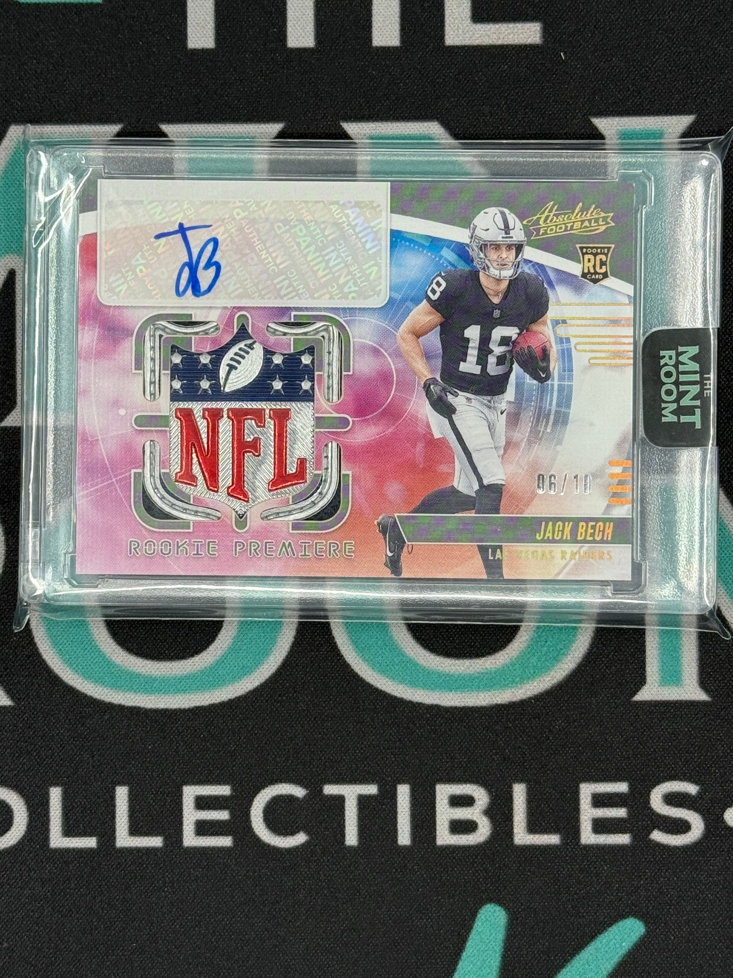 2025 Absolute Football Jack Bech Rookie Premiere Shield Patch Autograph /10 Card