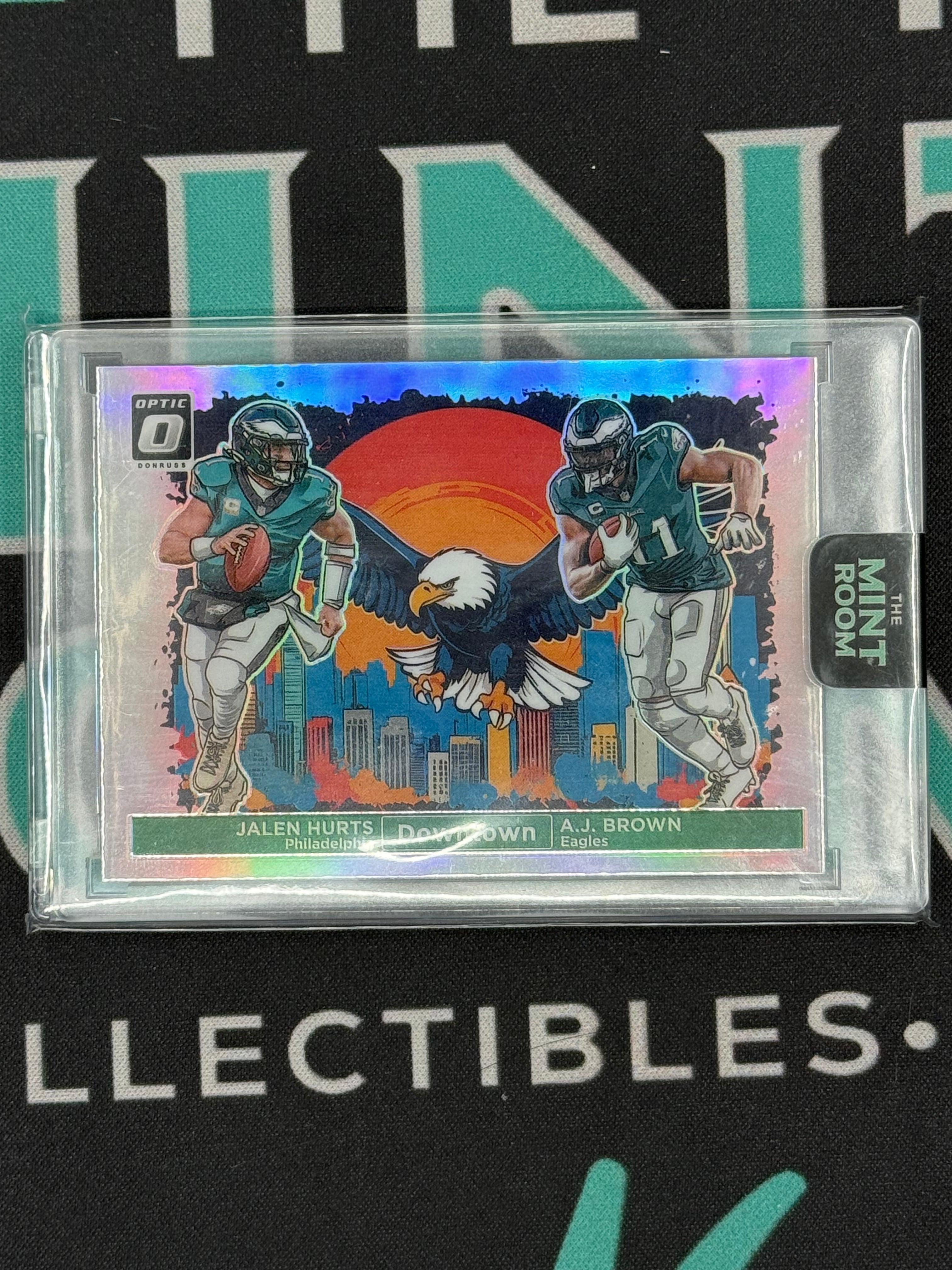 2024 Donruss Optic Jalen Hurts & A.J. Brown Downtown Duo Card