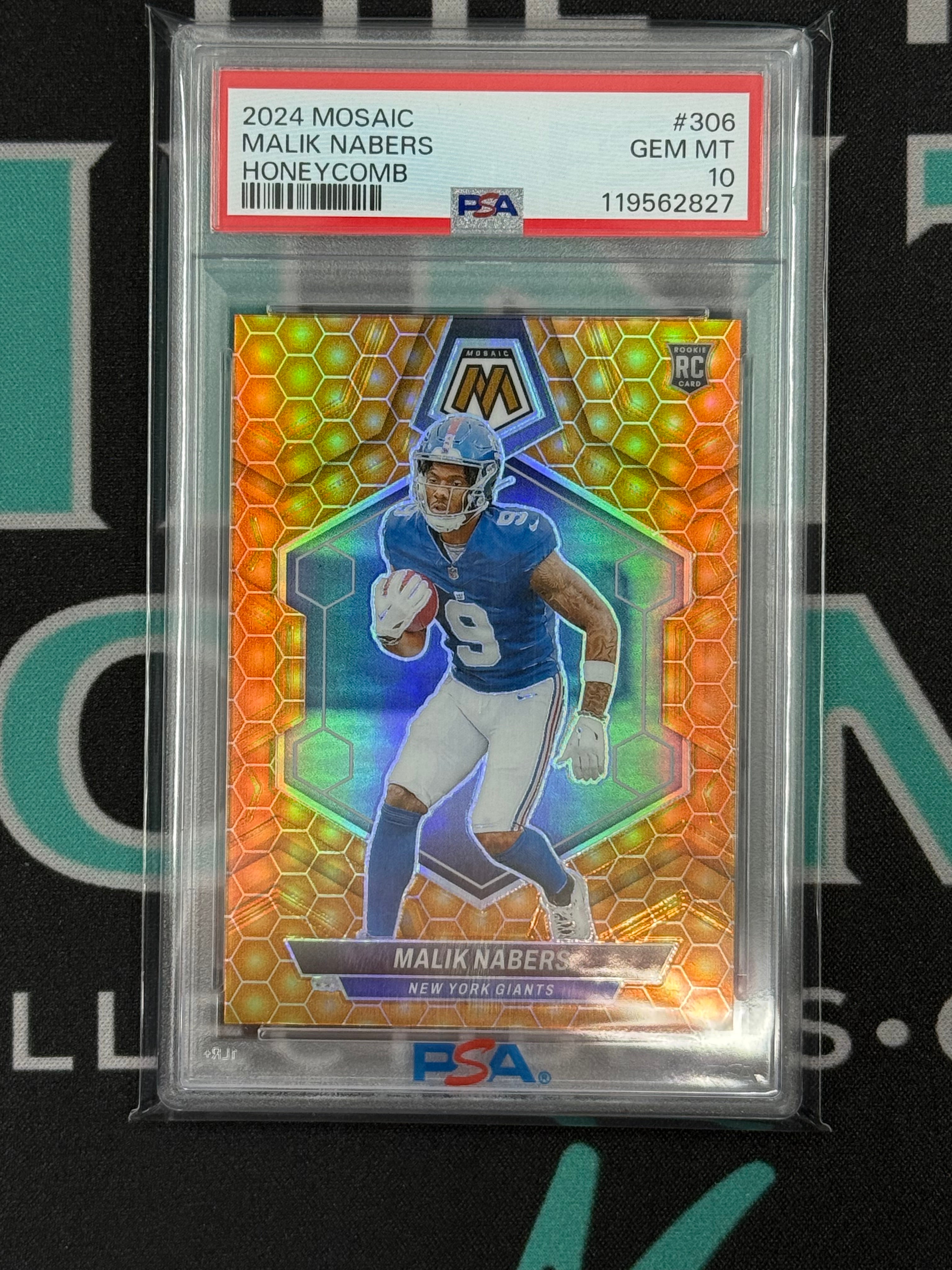 2024 Mosaic Malik Nabers Honey Comb Gem Mint Rookie PSA 10