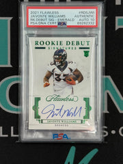2021 Flawless Javonte Williams Rookie Debut Emerald Autograph /5 PSA Auto 10