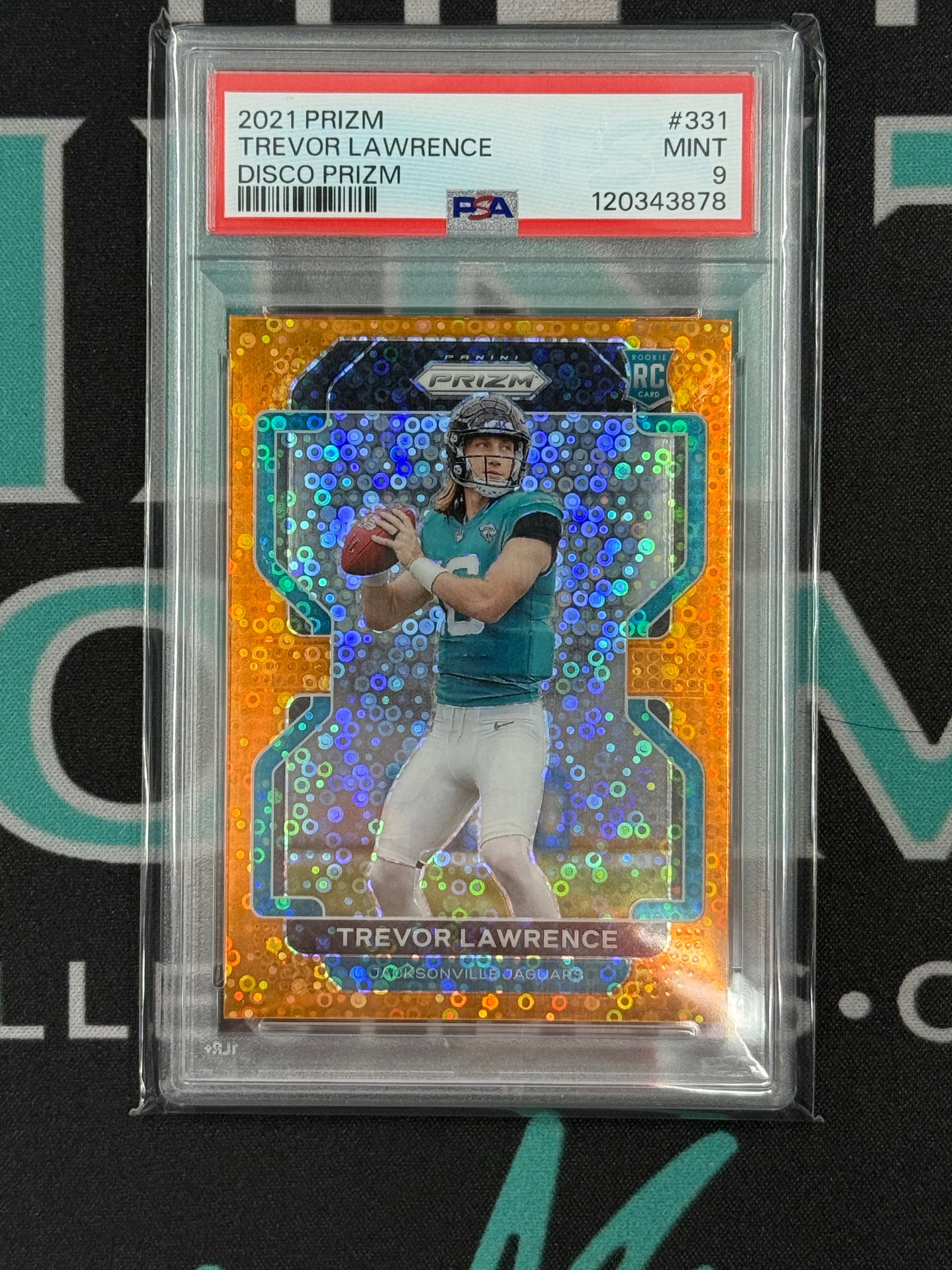 2021 Prizm Trevor Lawrence Orange Disco Prizm Rookie Card PSA 9