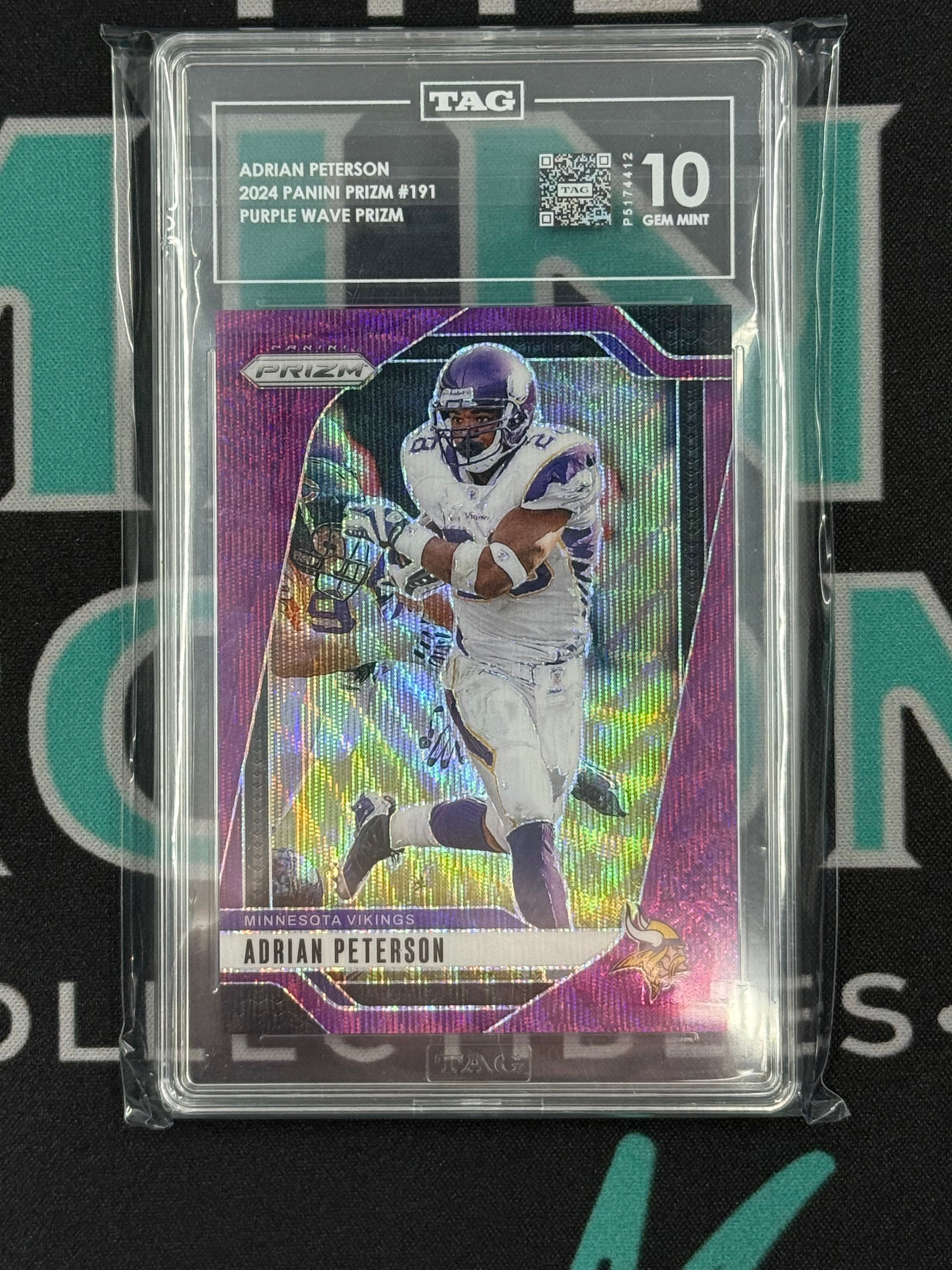 2024 Prizm Adrian Peterson Purple Wave Prizm /99 TAG 10