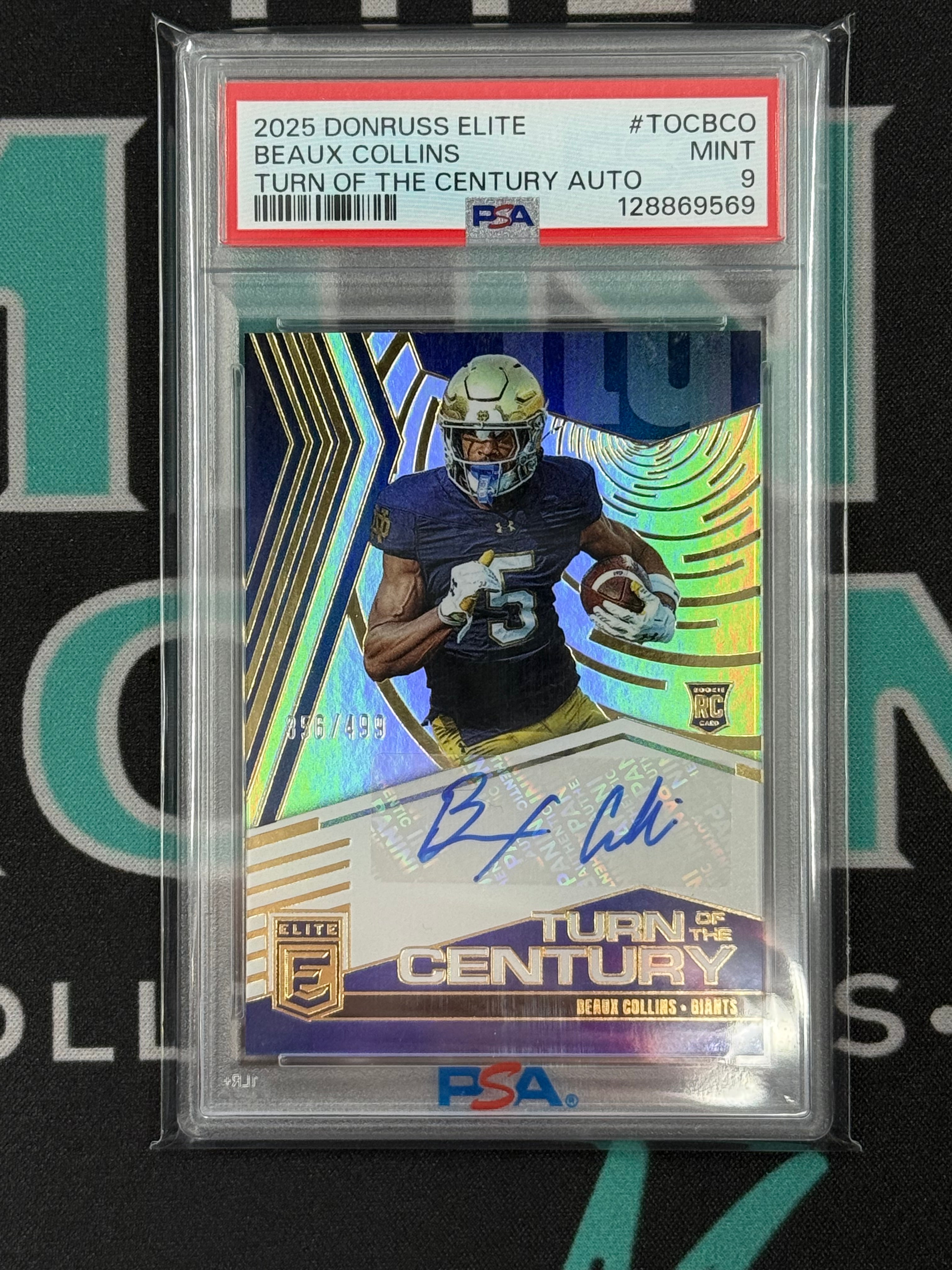 2025 Elite Beaux Collins Turn Of The Century Autograph Rookie Card /499 PSA 9