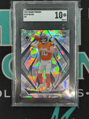 2024 Phoenix Bo Nix Cracked Ice Prizm Rookie Card SGC 10