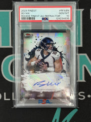 2024 Finest Bo Nix Rookie Autograph Refractor PSA 10