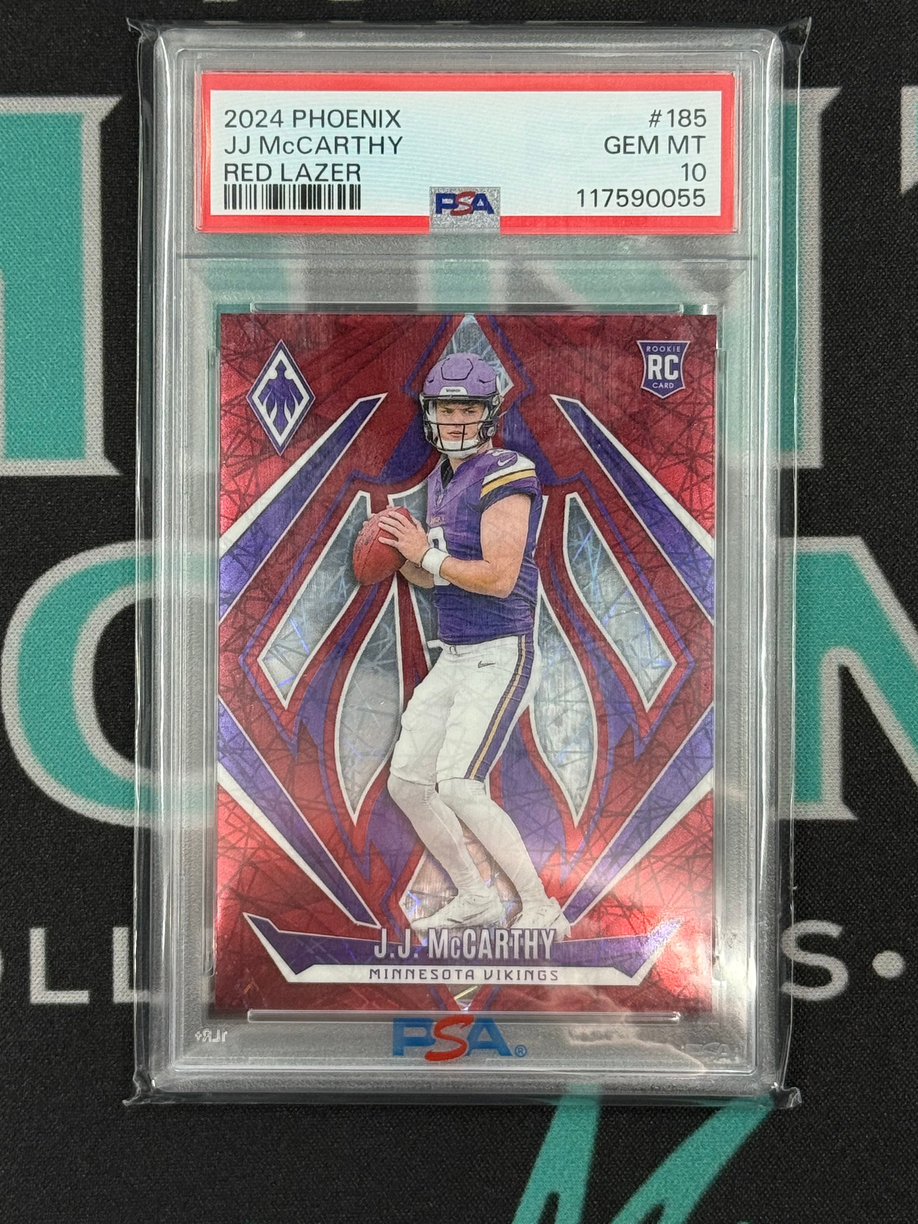 2024 Phoenix J.J. McCarthy Red Lazer Rookie Card PSA 10