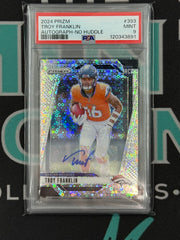 2024 Prizm Troy Franklin No Huddle Rookie Card Autograph PSA 9