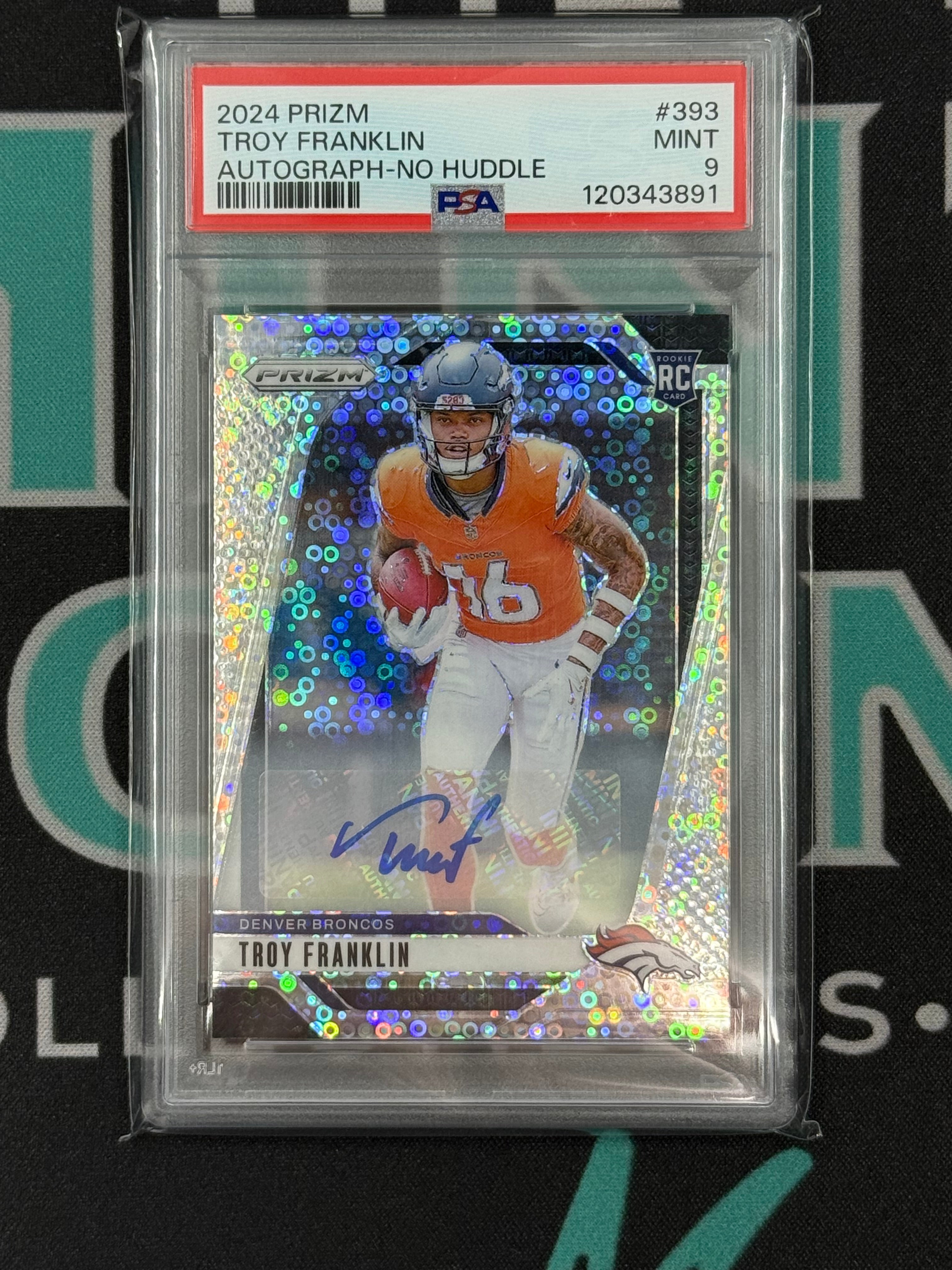 2024 Prizm Troy Franklin No Huddle Rookie Card Autograph PSA 9