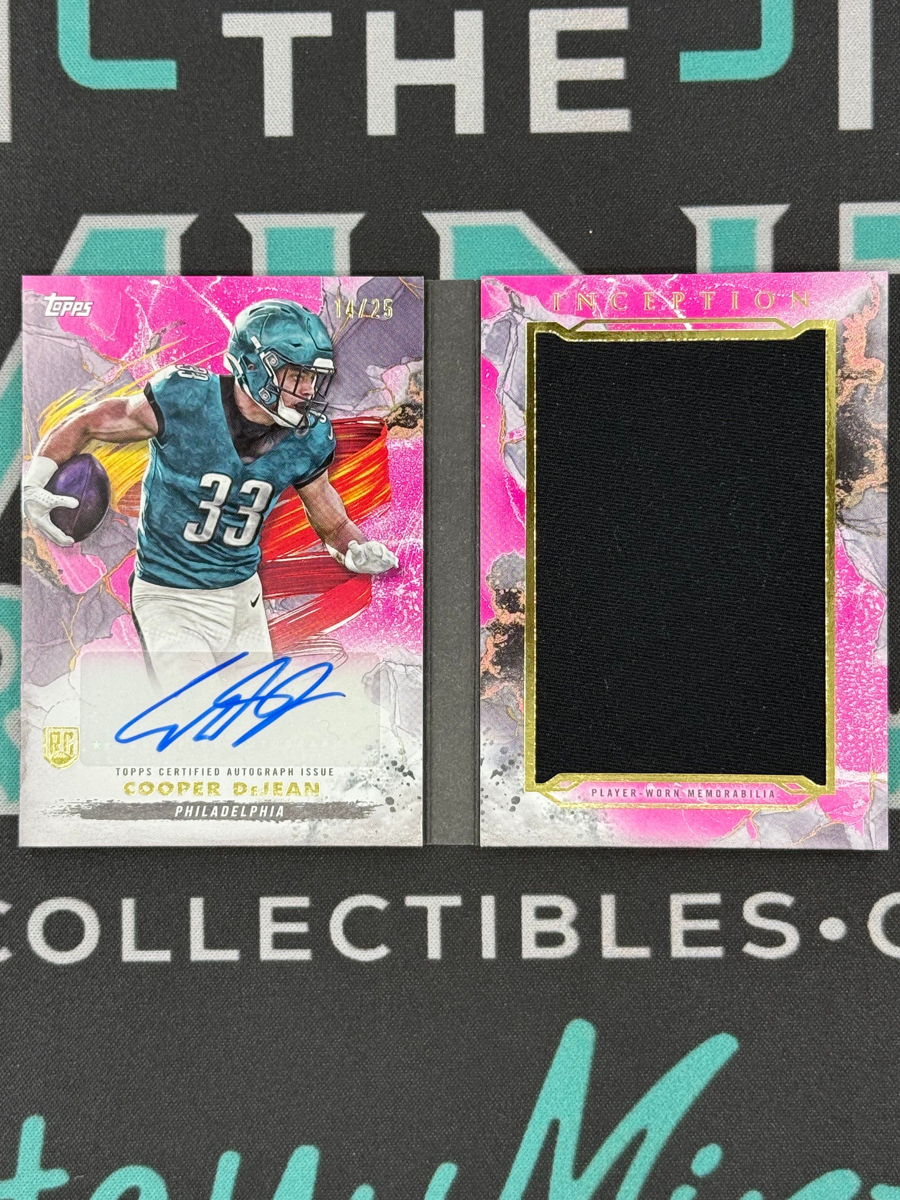 2024 Inception Cooper Dejean Rookie Patch Autograph Booklet Pink /25