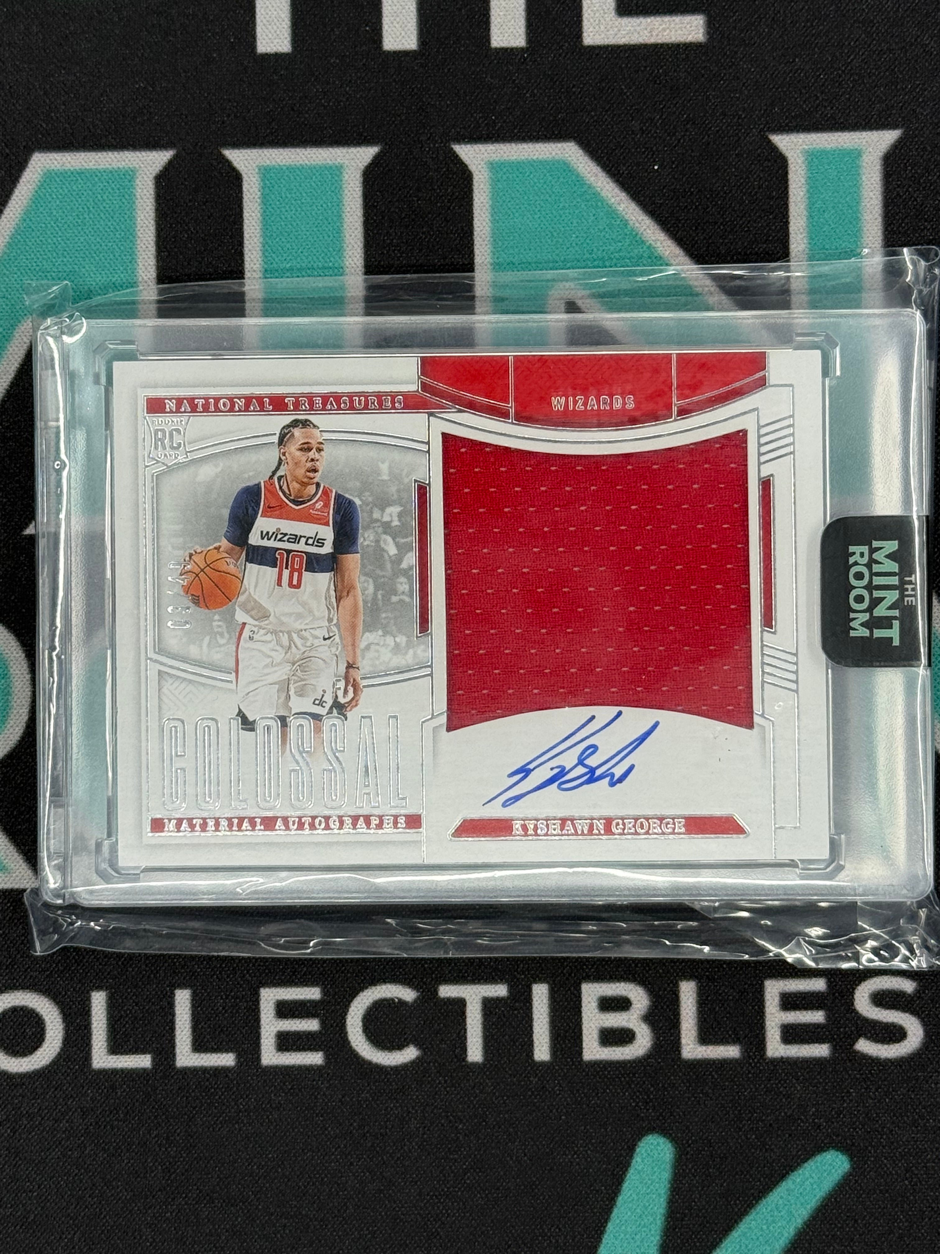 2024-25 National Treasures Kyshawn George Colossal Material Autograph rookie card