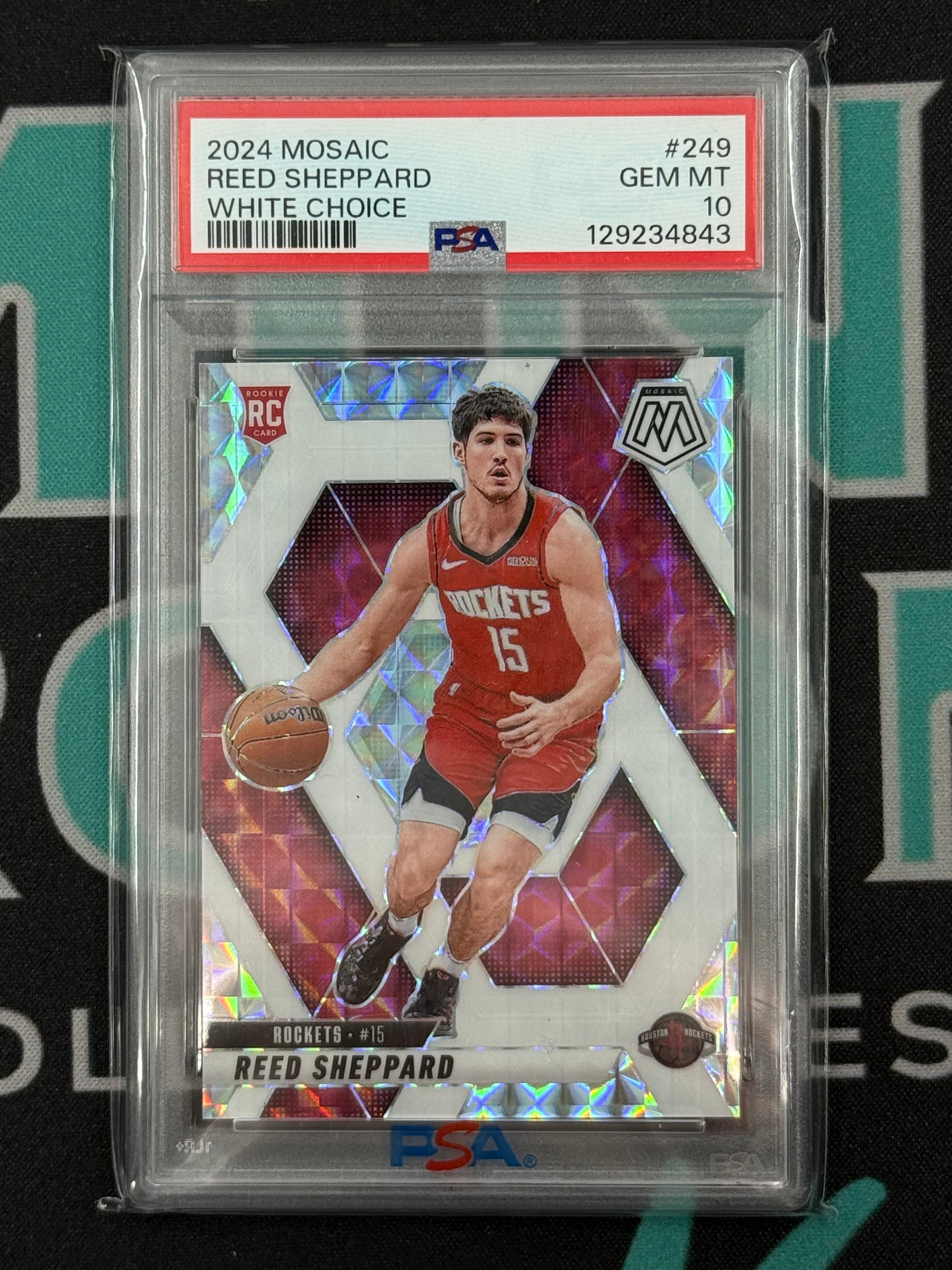 2024 Mosaic Reed Sheppard White Choice Rookie Card /35 PSA 10