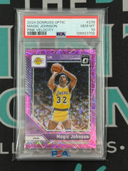 2024 Optic Magic Johnson Legends Pink Velocity /79 PSA 10