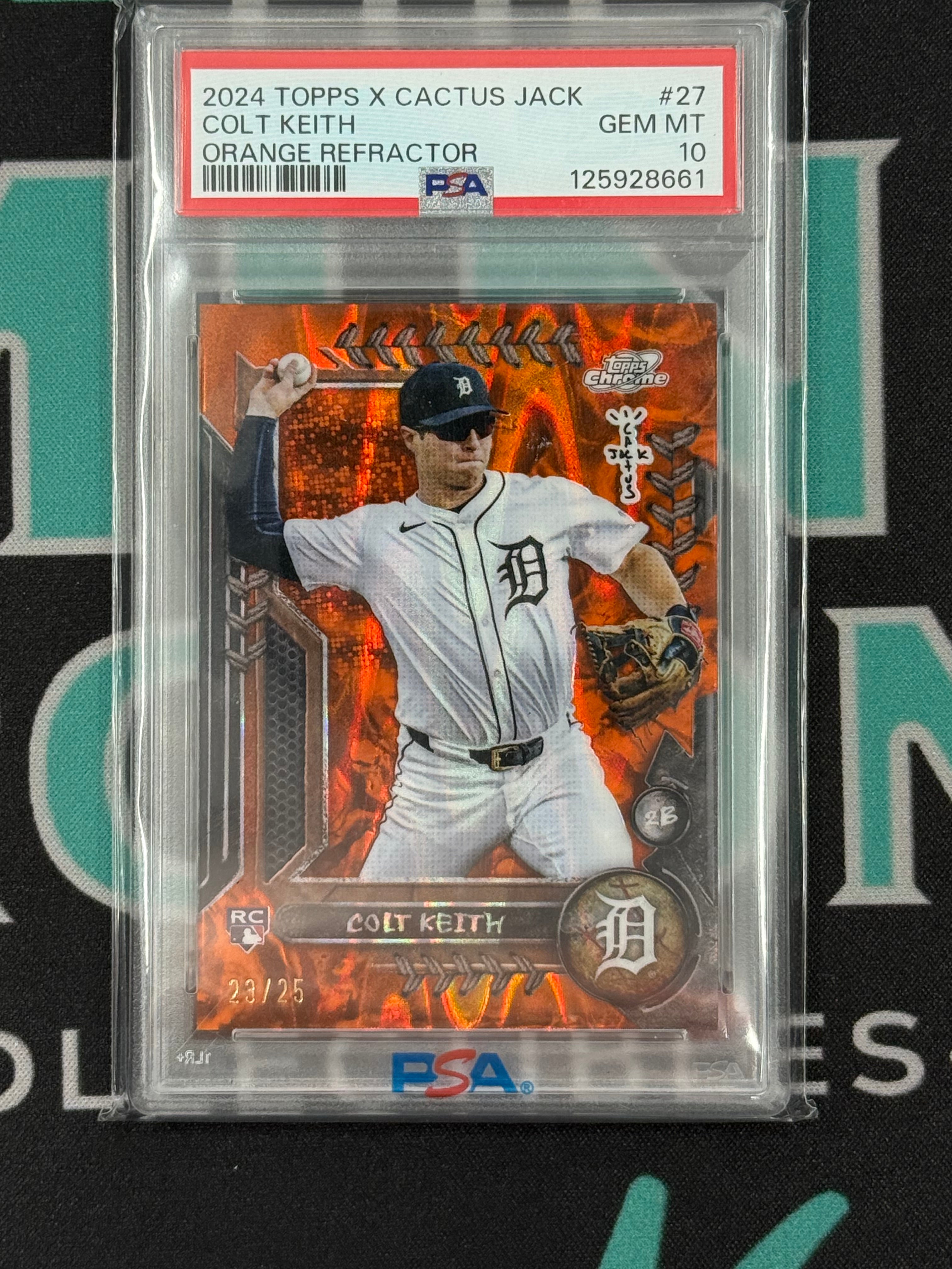 2024 Topps X Cactus Jack Colt Keith Orange Refractor Rookie Card /25 PSA 10