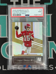2025 Elite Patrick Mahomes II 2007 Elite Gold /10 PSA 9