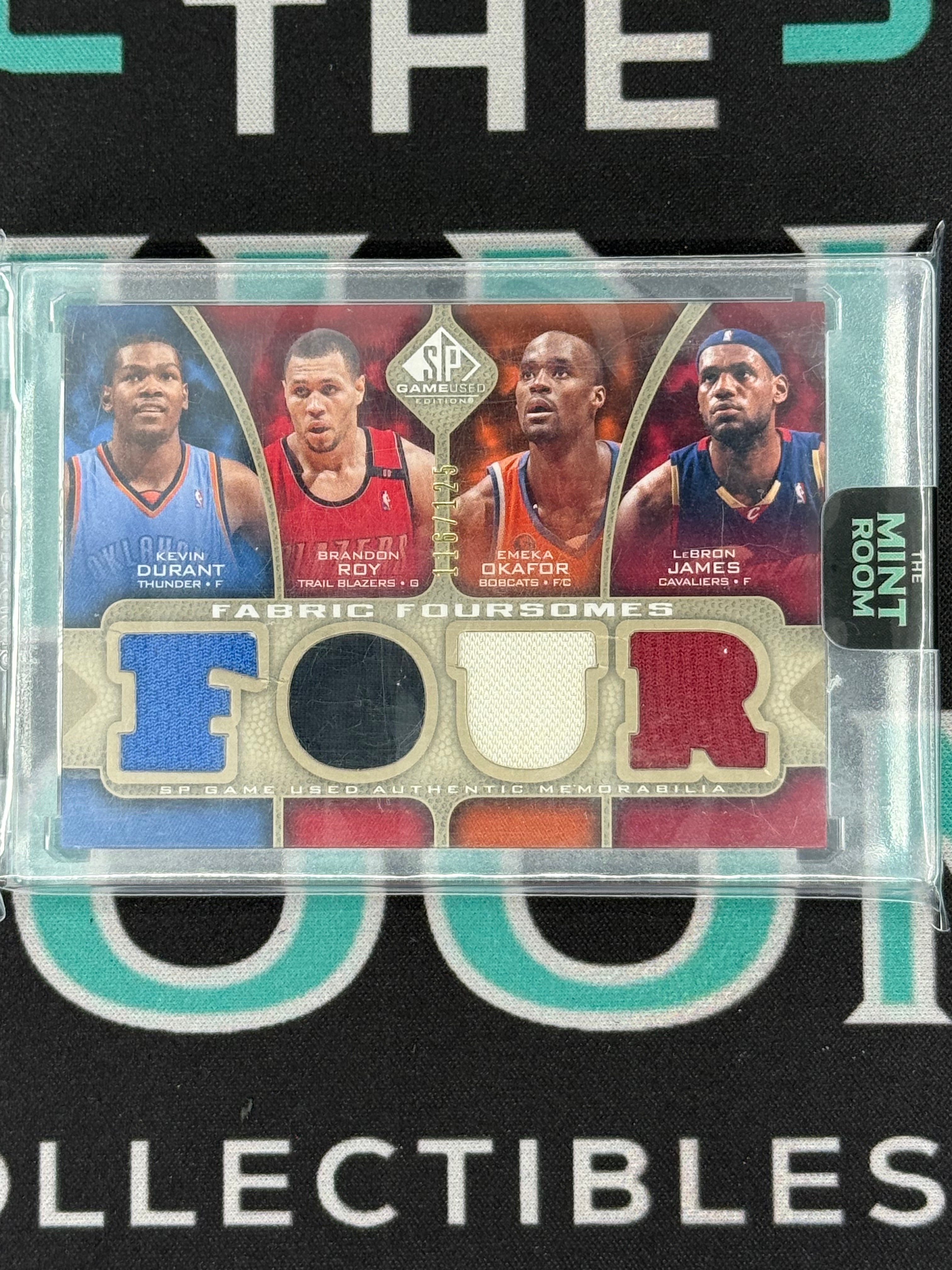 2009 SP Kevin Durant Brandon Roy Emeka Okafor LeBron James Fabric Foursomes Game Used Quad Patch