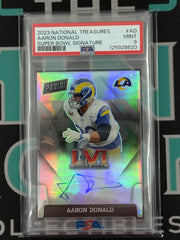 2023 National Treasures Aaron Donald Super Bowl Signature PSA 9