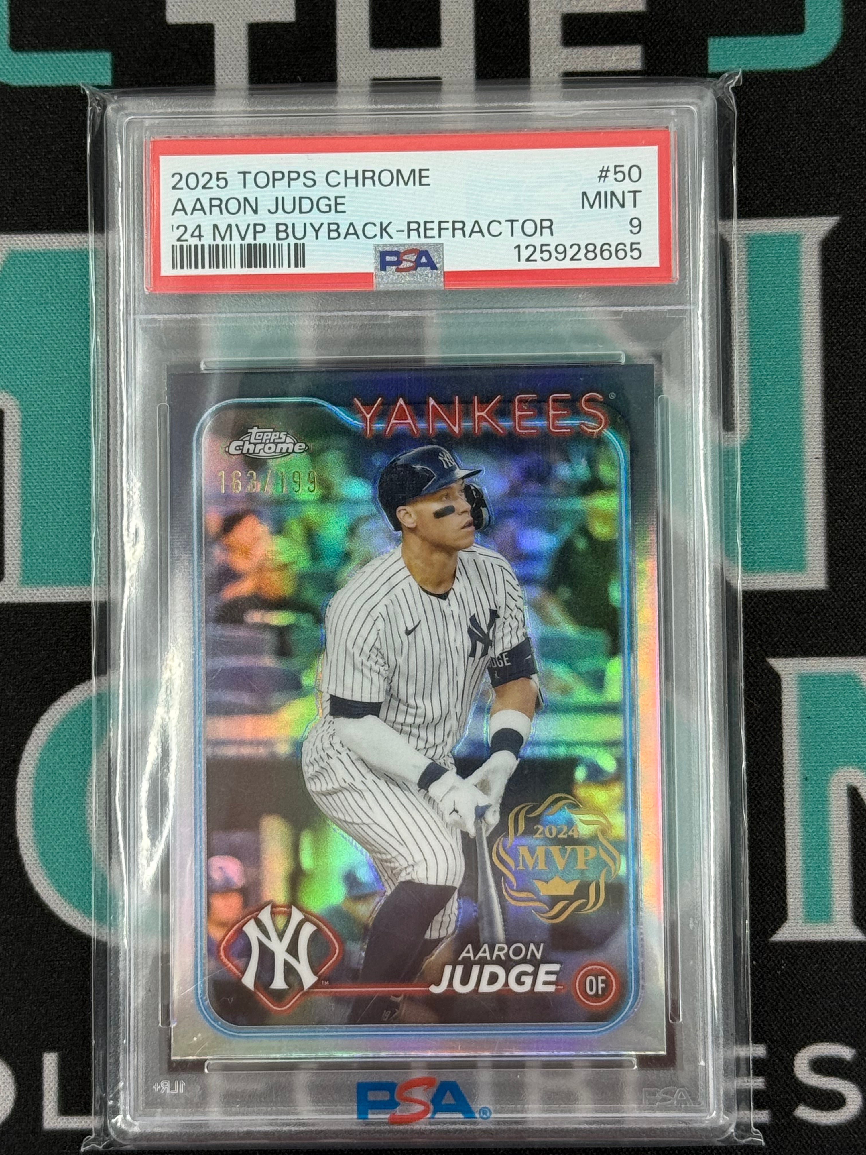 2025 Chrome Aaron Judge '24 MVP Buyback Refractor /199 PSA 9