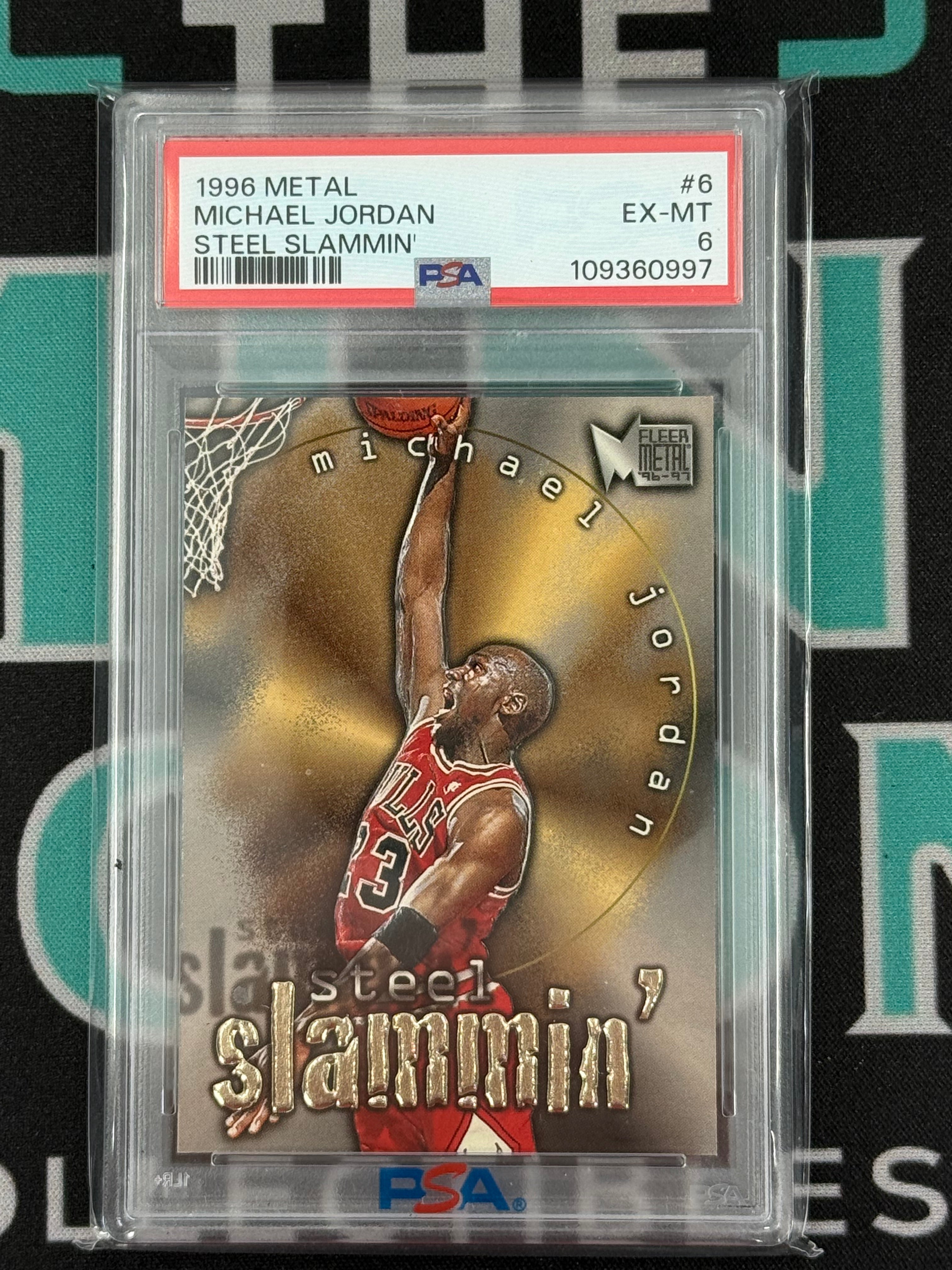 1996 Metal Michael Jordan Steel Slammin' PSA 6