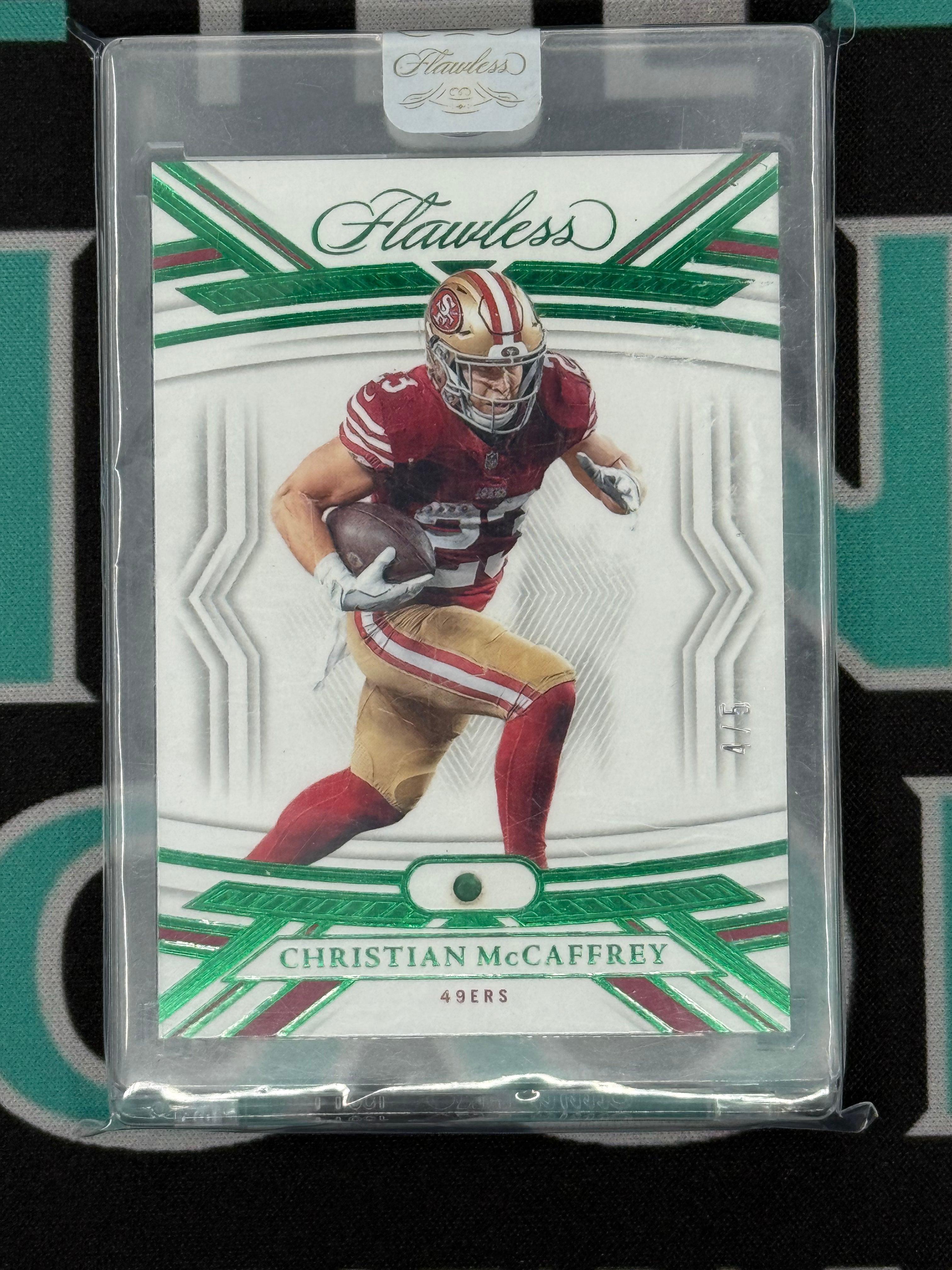 2023 Flawless Christian McCaffery Emerald In Card /5