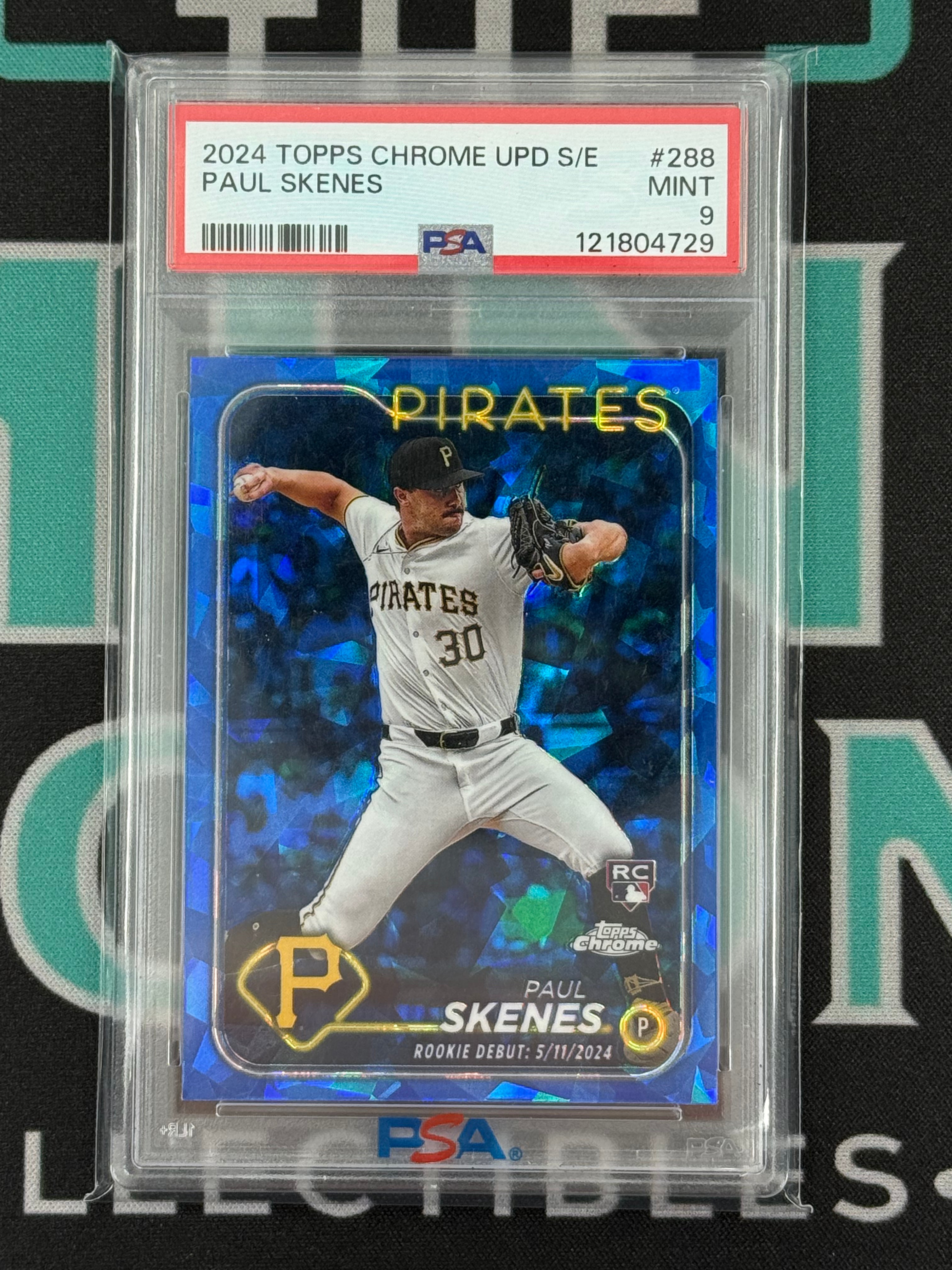 2024 Topps Chrome Update Series Paul Skenes Sapphire Edition Psa 9