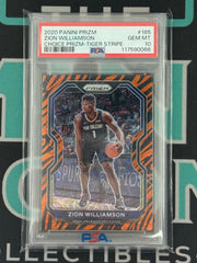 2020 prizm Zion Williamson Choice Prizm - Tiger Stripe Psa 10