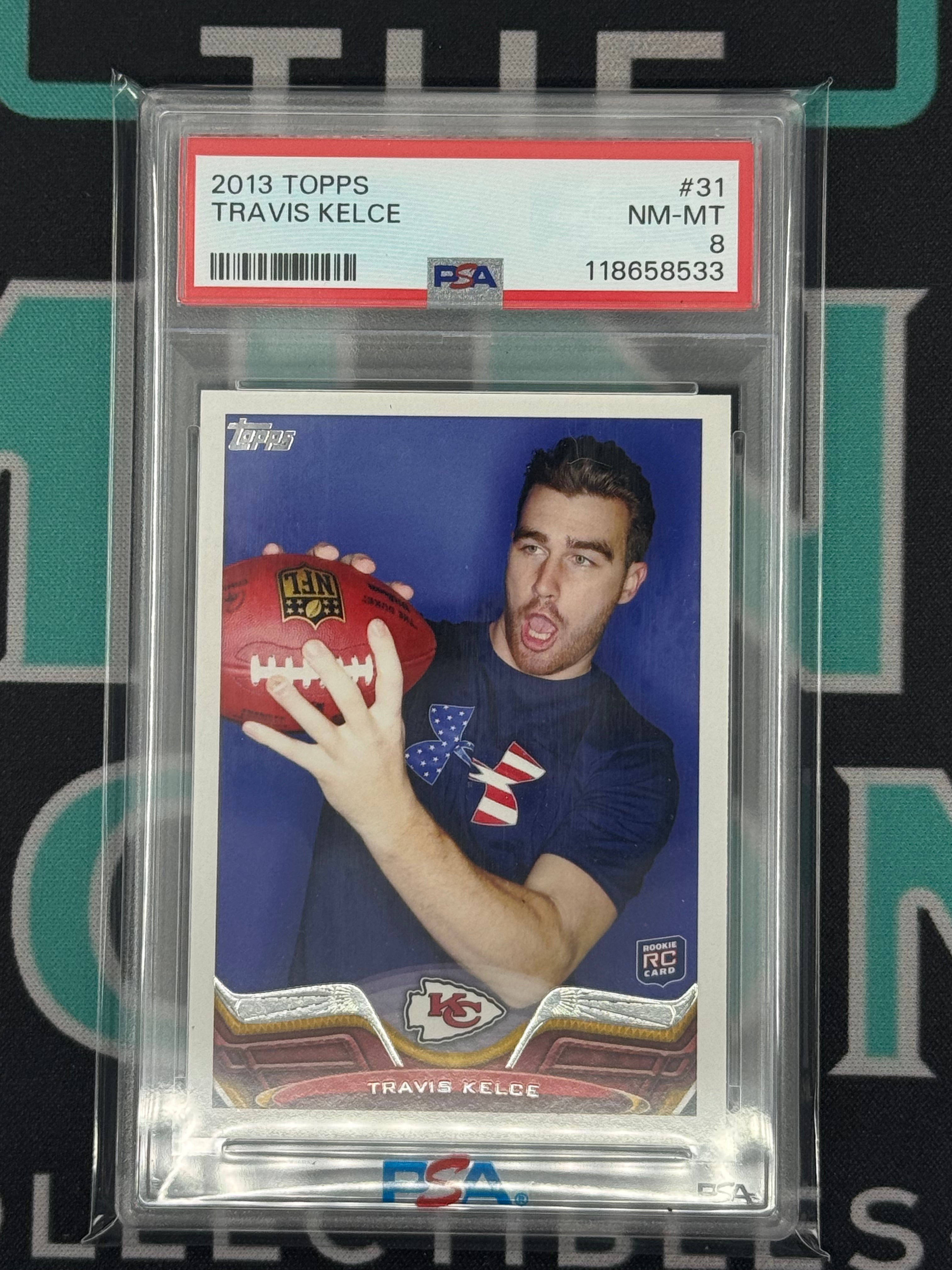 2013 Topps Football Travis Kelce Rookie PSA 8