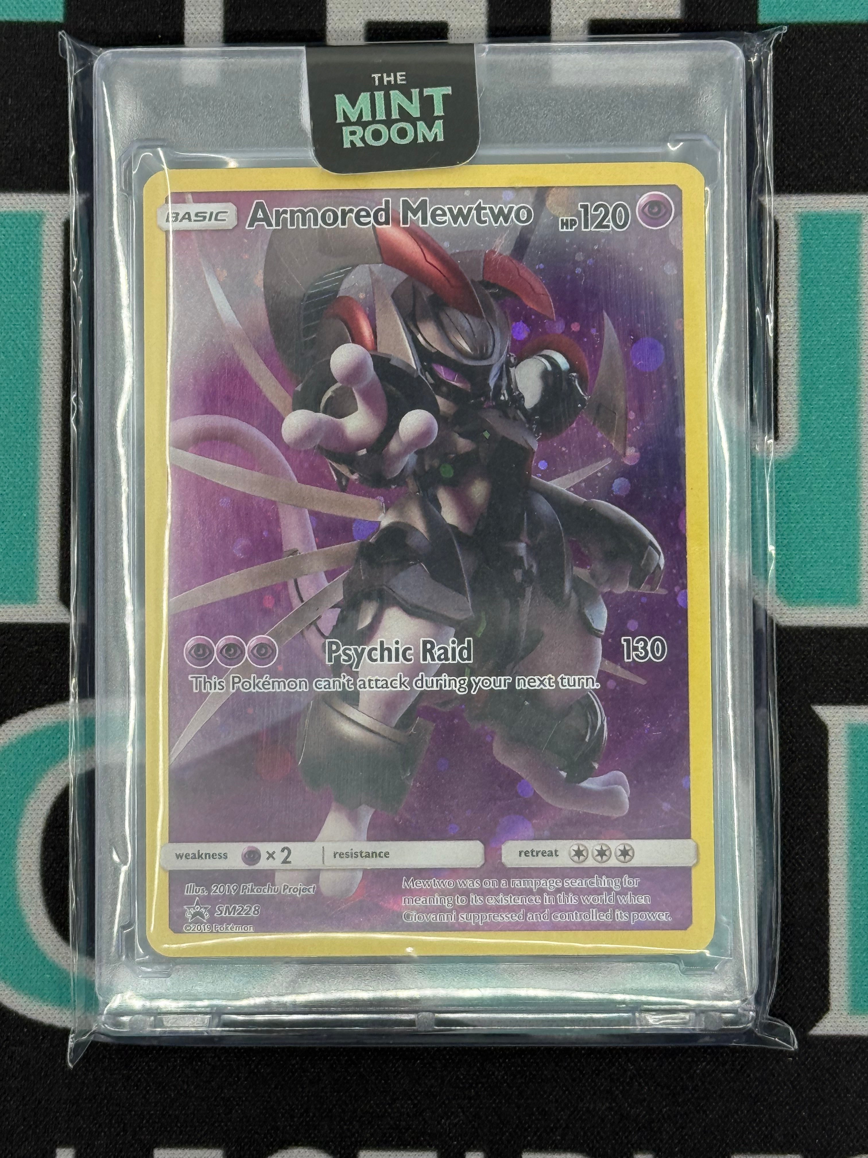 Pokemon Sun & Moon Amored Mewtwo Black Star Promos Full Art Holo SM228