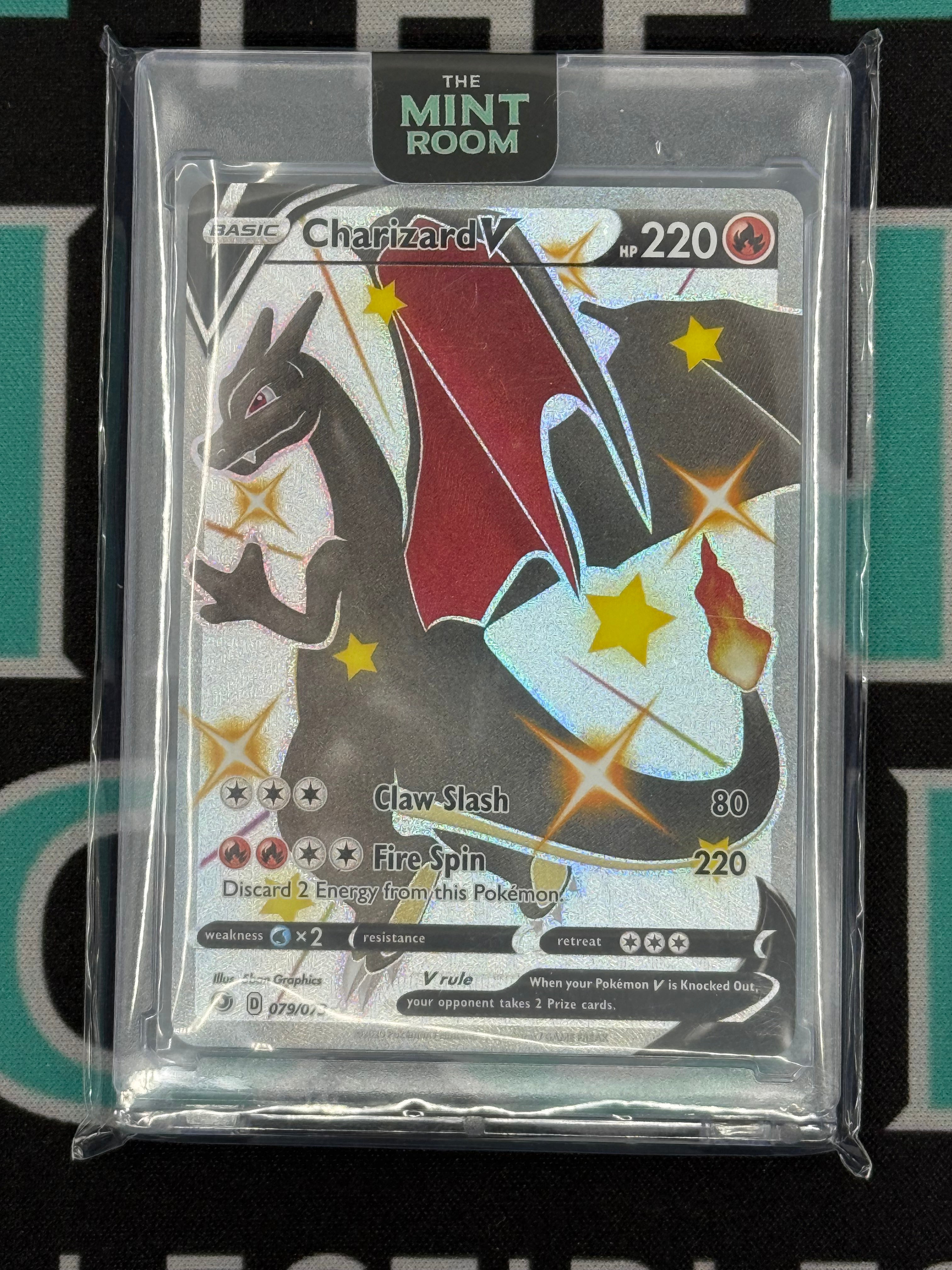 Pokemon Sword & Shield Charizard V Shiny Black Star Promos Full Art Holo 079/073