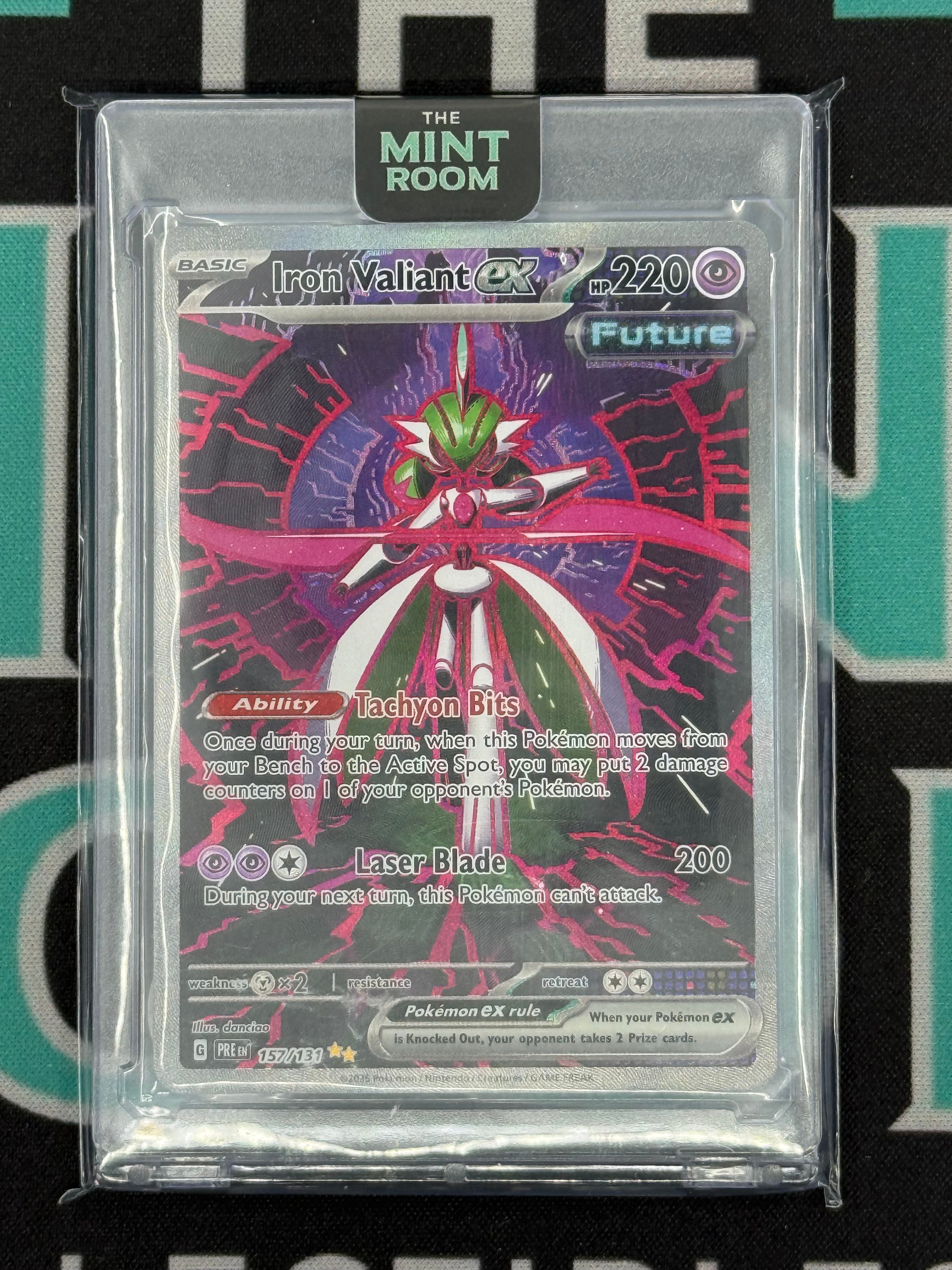 Pokemon Scarlet & Violet Iron Valiant EX Prismatic Evolutions Rare Full Art 157/131