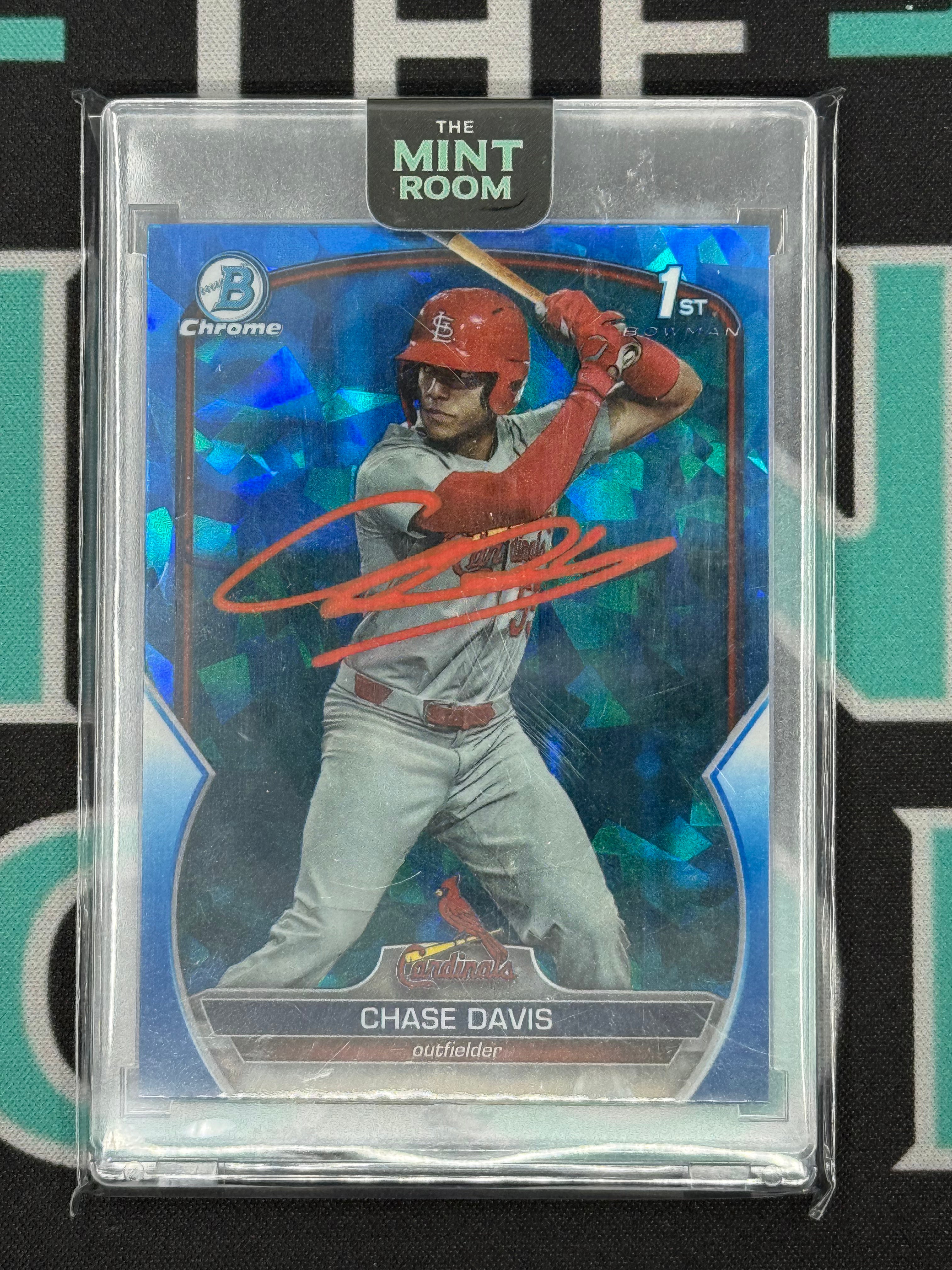 2023 Bowman Draft Chase Davis Sapphire Edition On Card Auto