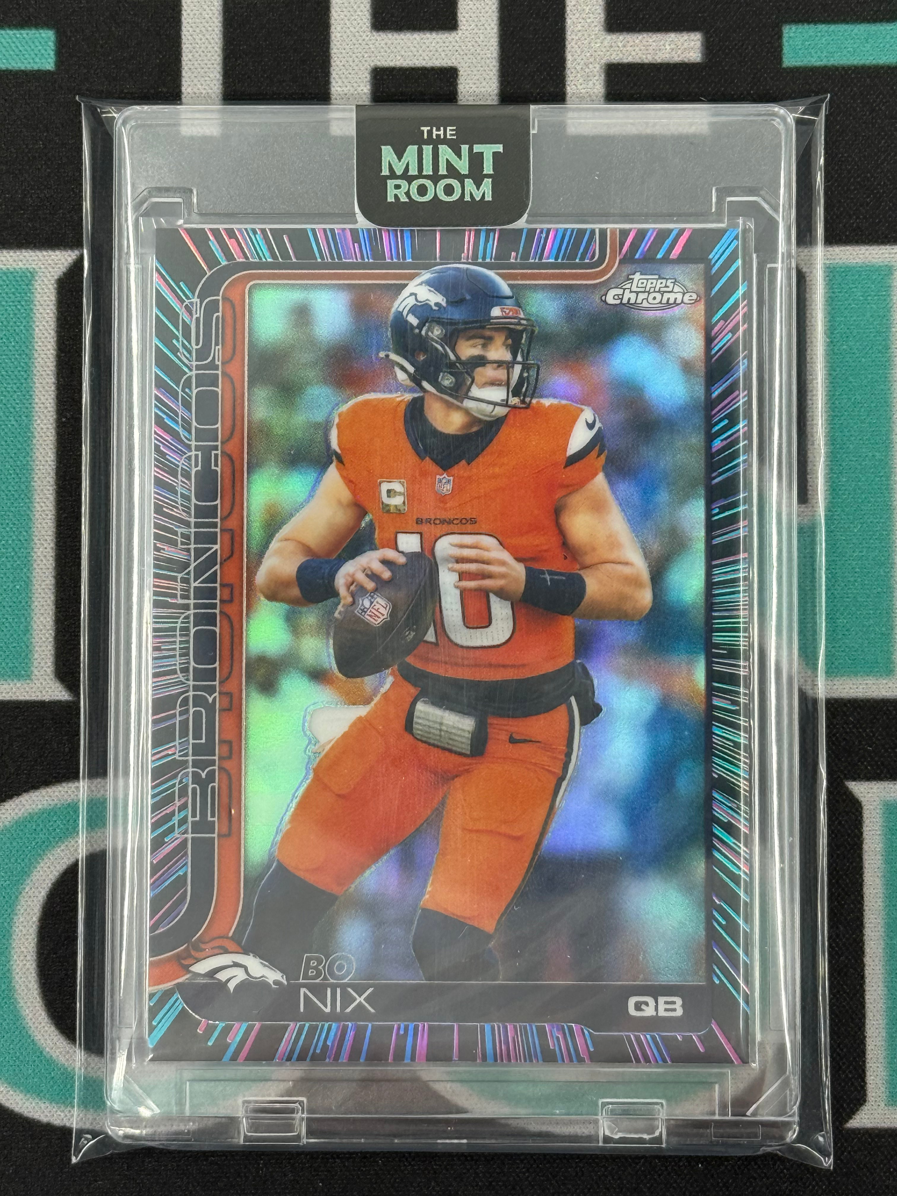 2025 Topps Chrome Bo Nix Neon Pulsar