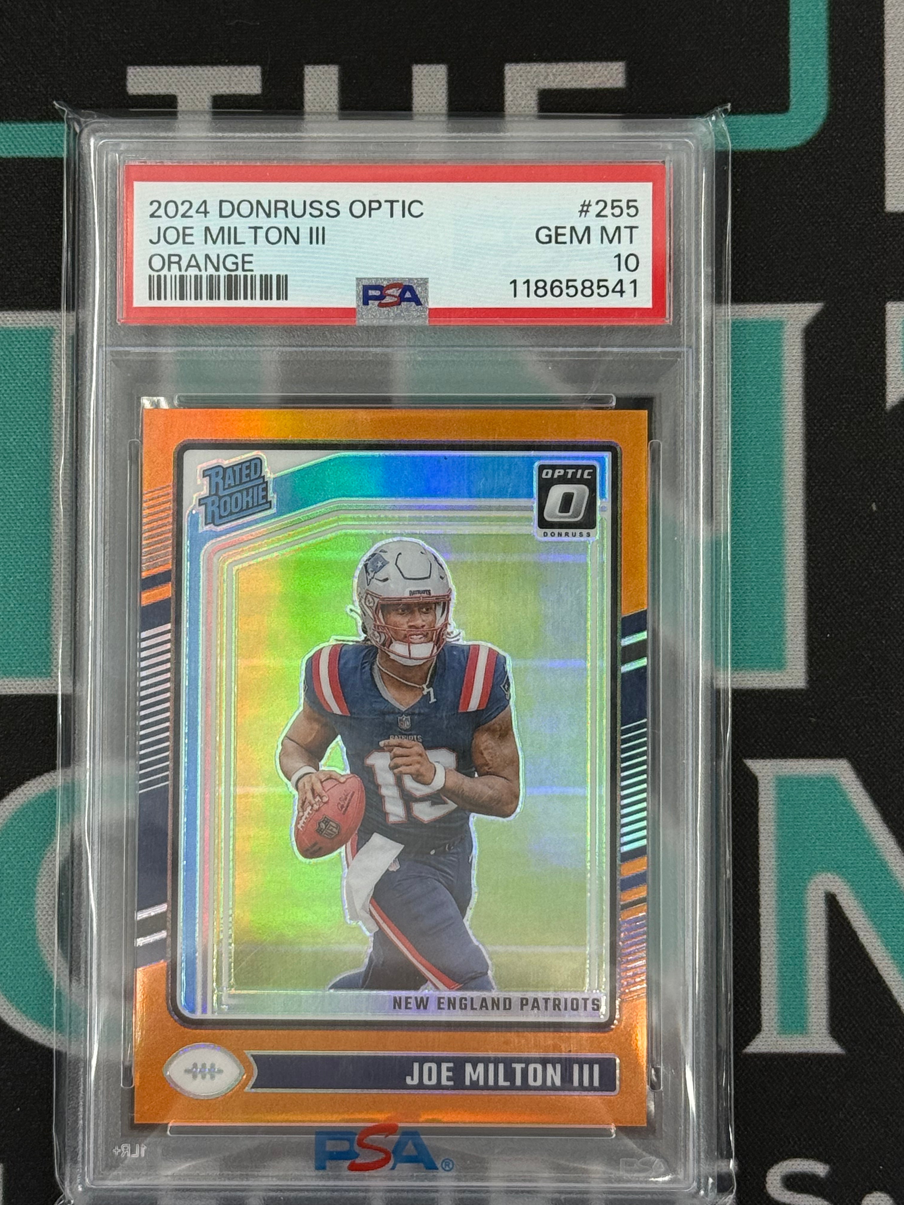 2024 Donruss Optic Joe Milton III Orange /249 PSA 10