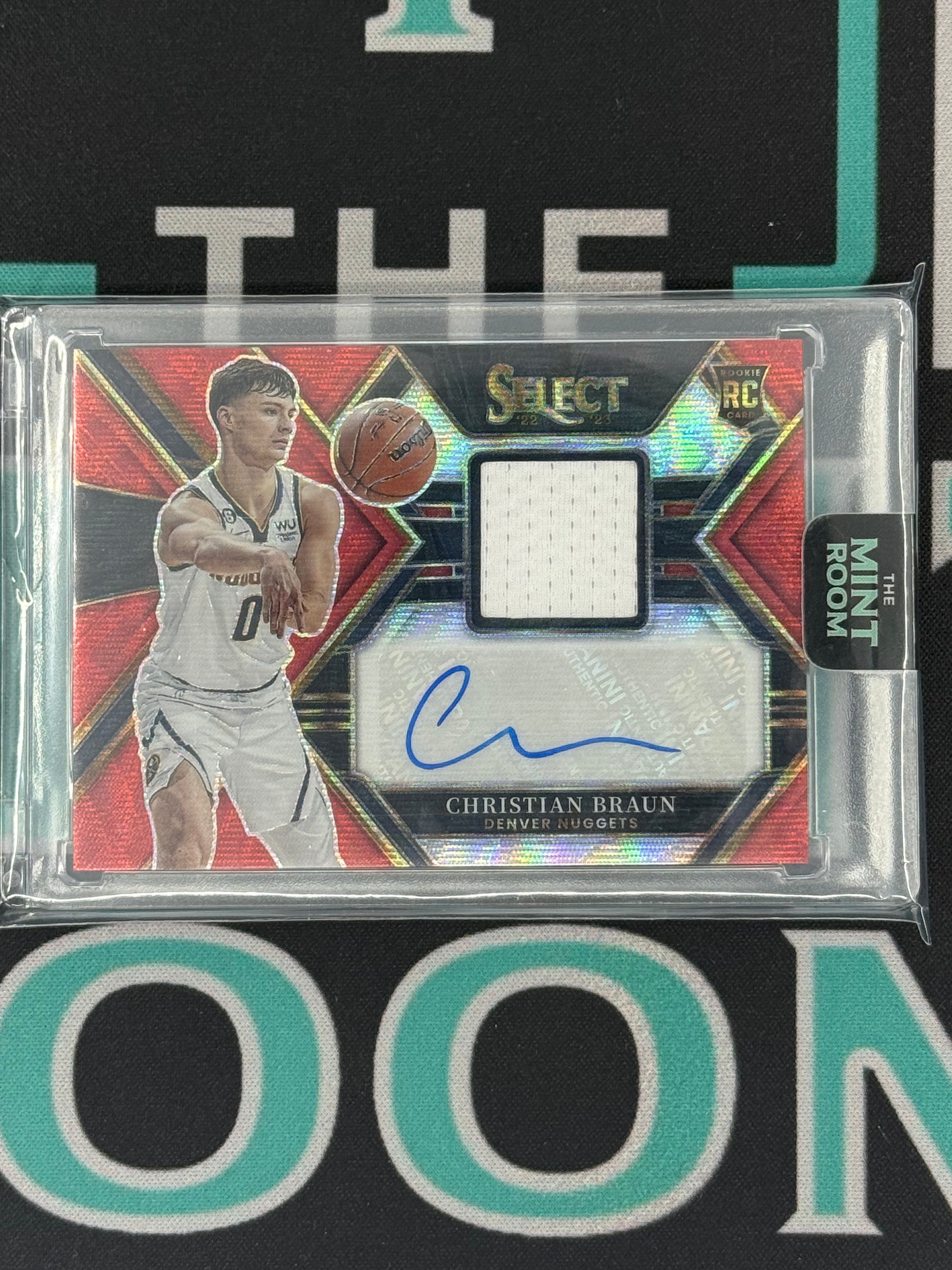 2022 Select Christian Braun Rookie Card Patch Autograph Red