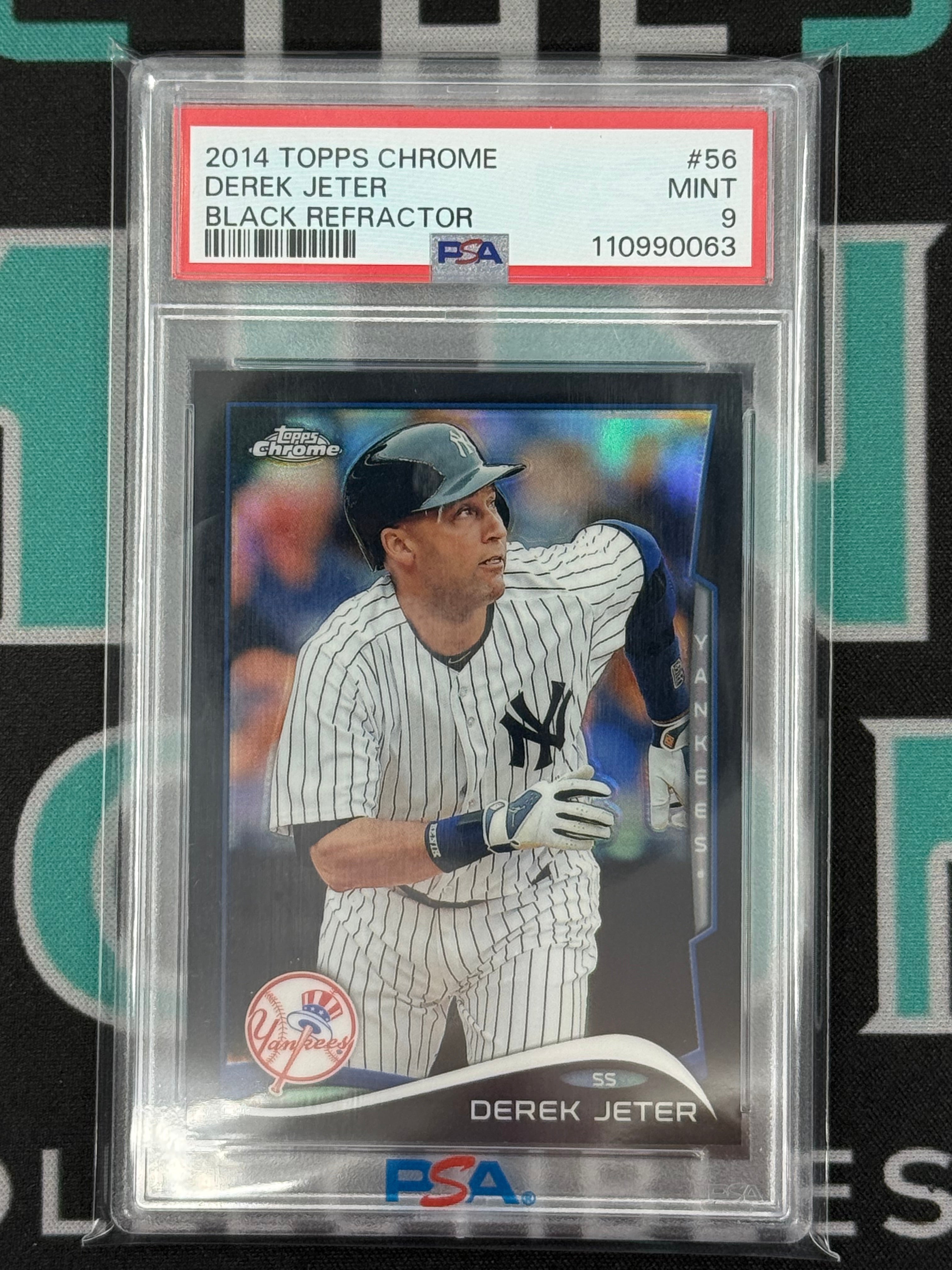 2014 Topps Chrome Derek Jeter Black Refractor /100 PSA 9
