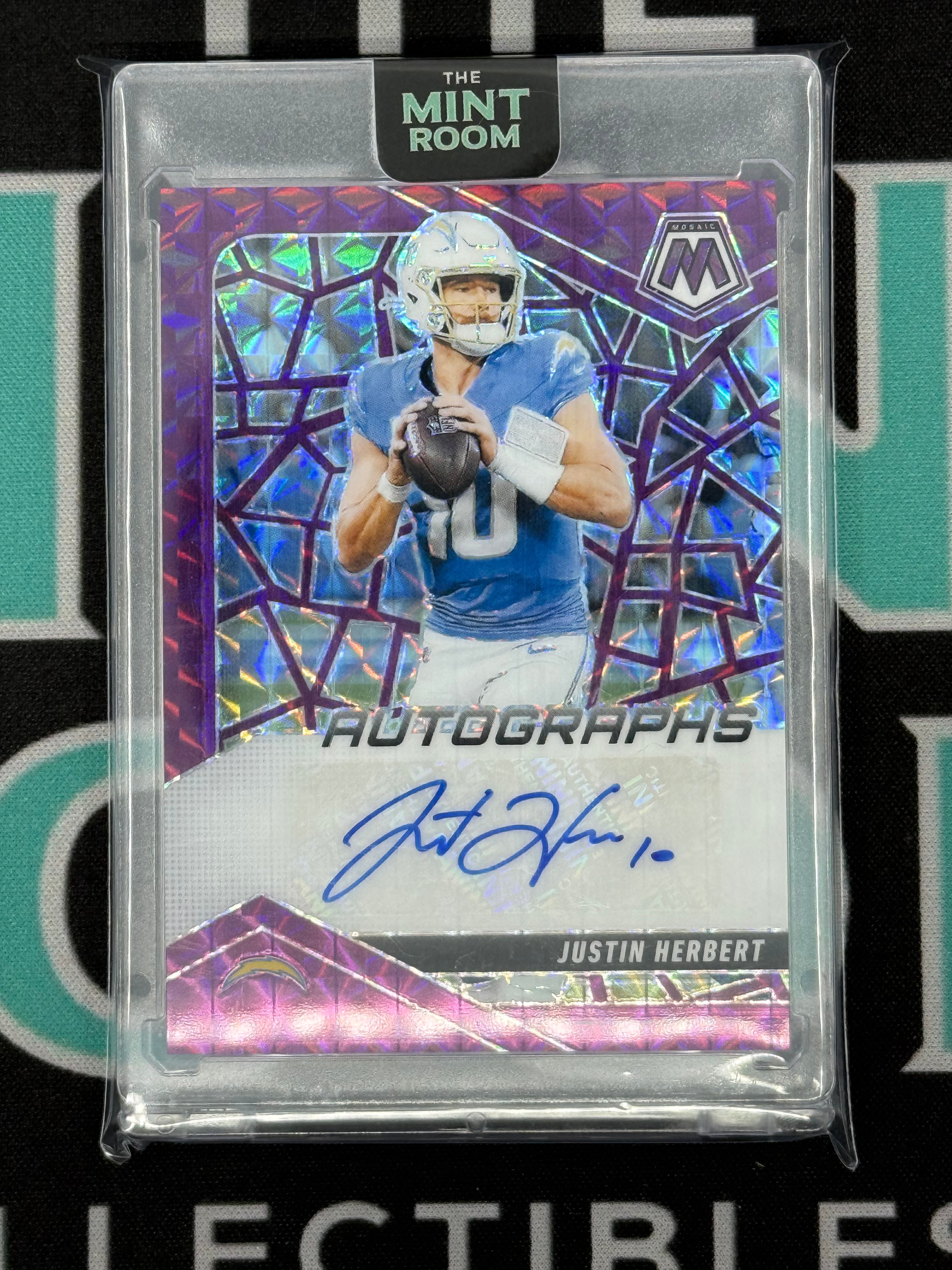 2025 Mosaic Justin Herbert Purple Autographs /49