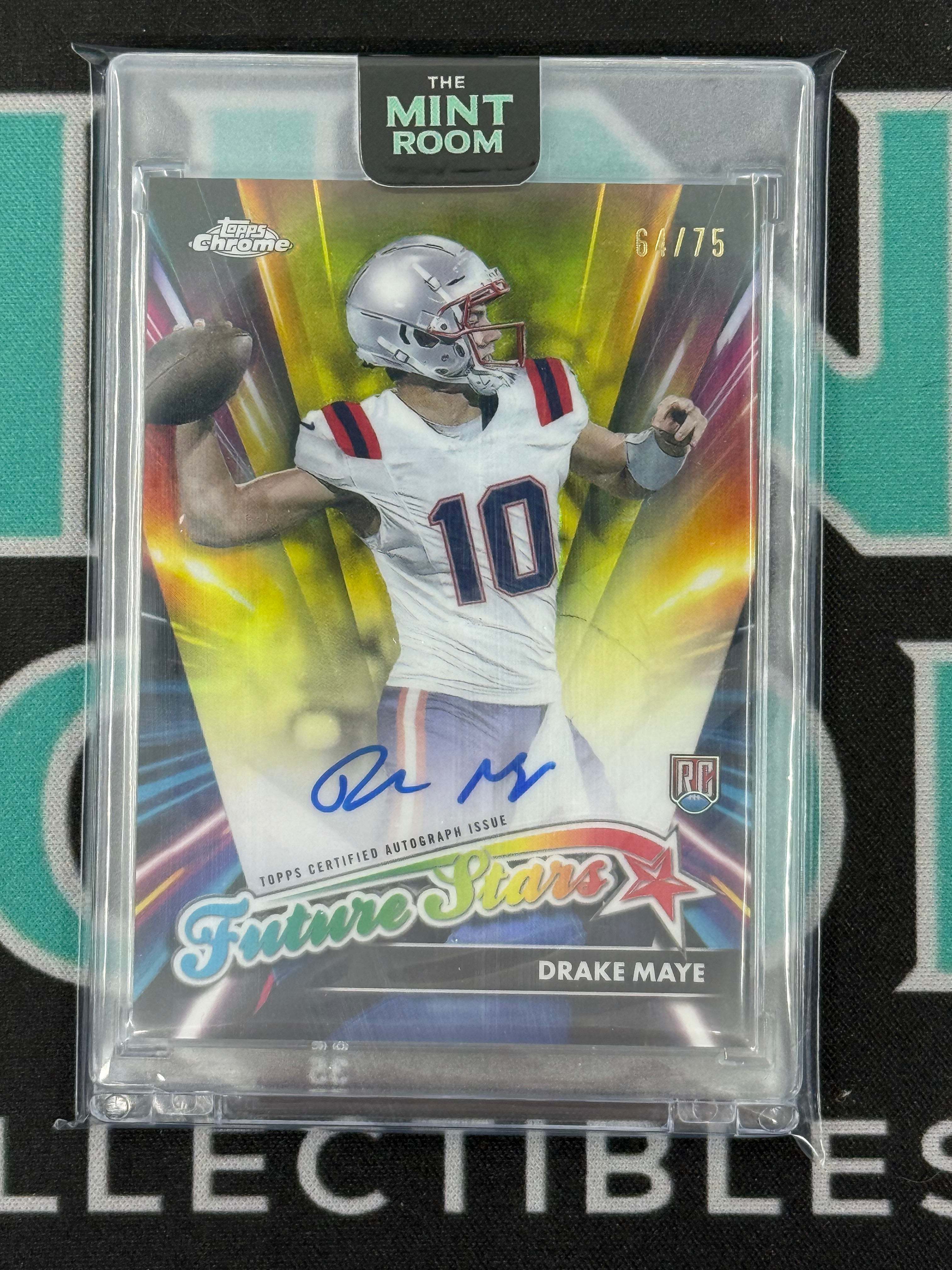 2024 Topps Chrome Drake Maye Rookie Future Stars Auto /75