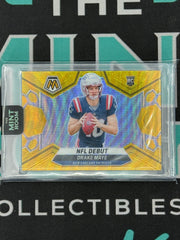 2024 Mosaic Drake Maye Prizm Rookie NFL Debut Gold Wave /17