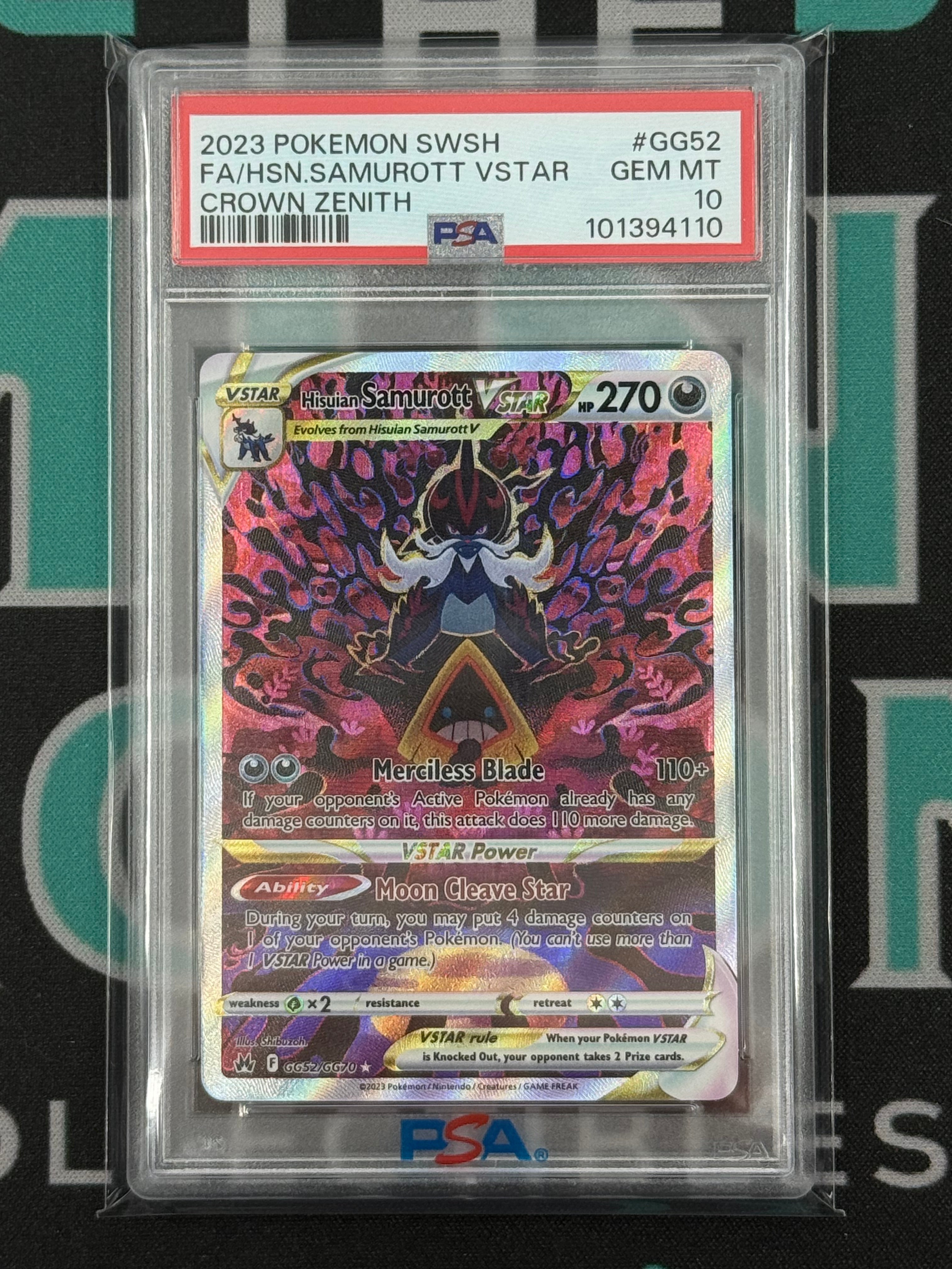 2023 Crown Zenith Hisuian Samurott Vstar Galarian Gallery PSA 10
