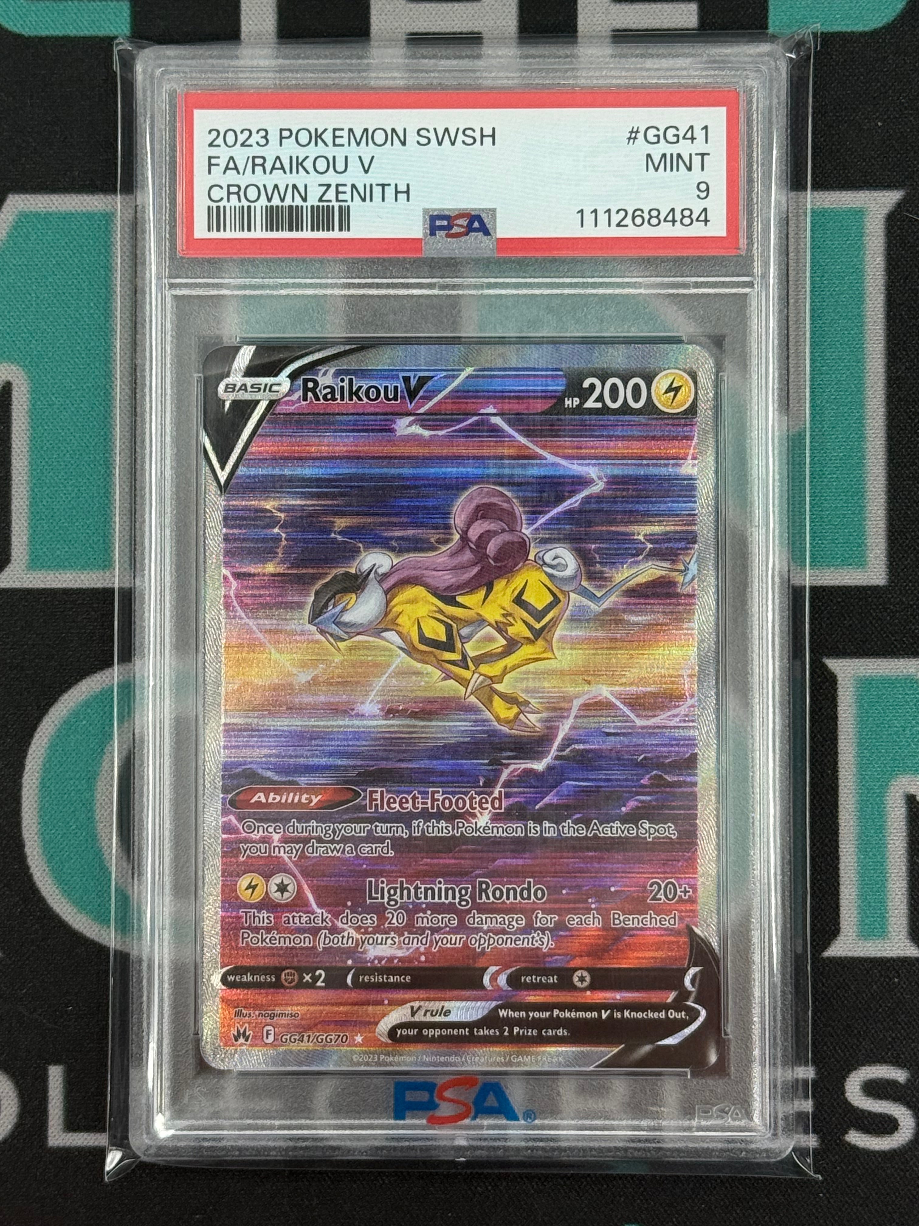 2023 Crown Zenith Raikou Ultra Rare Galarian Gallery PSA 9