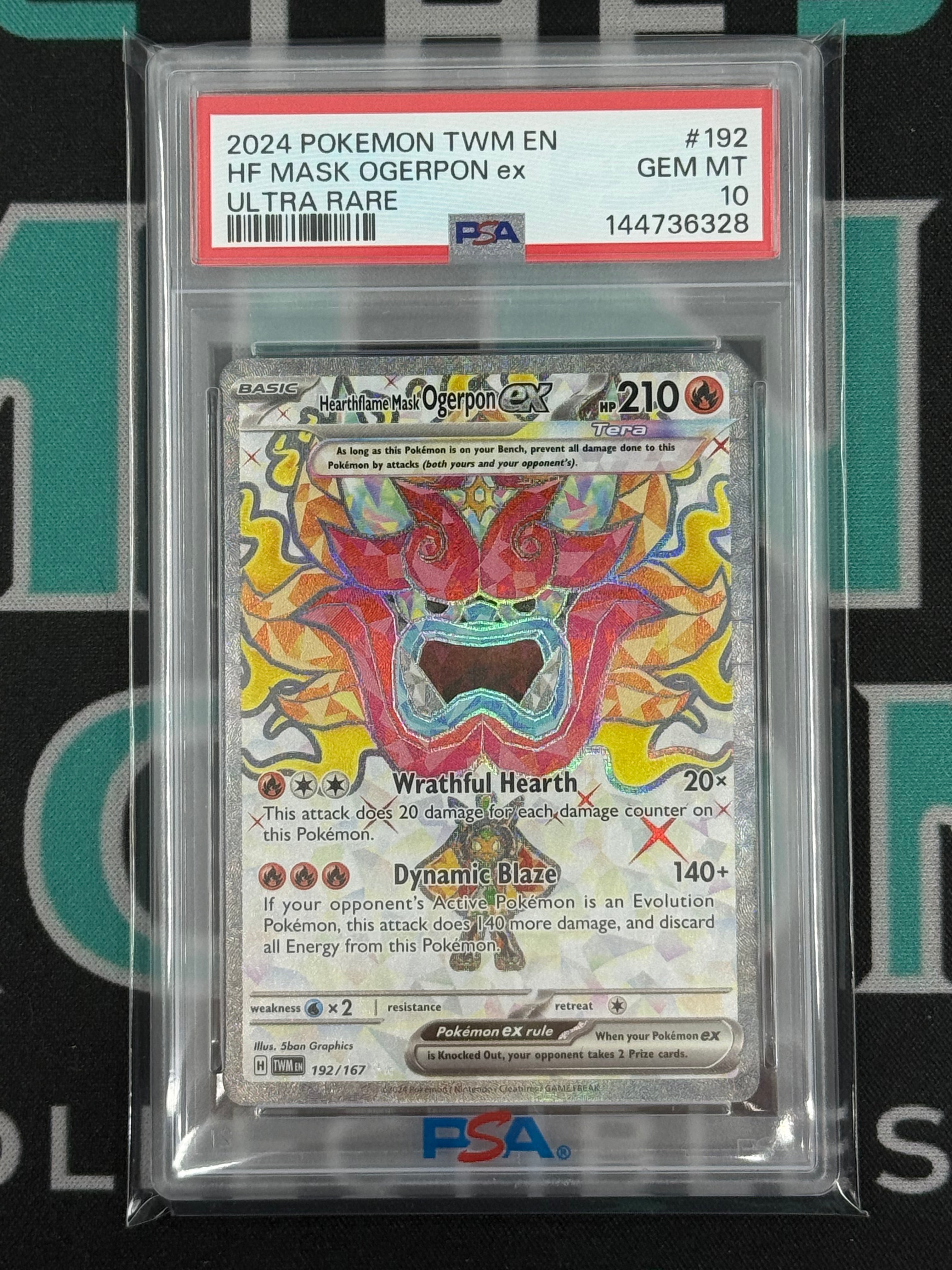 2024 Twilight Masquerade Hearthflame Mask Ogerpon EX Ultra Rare PSA 10