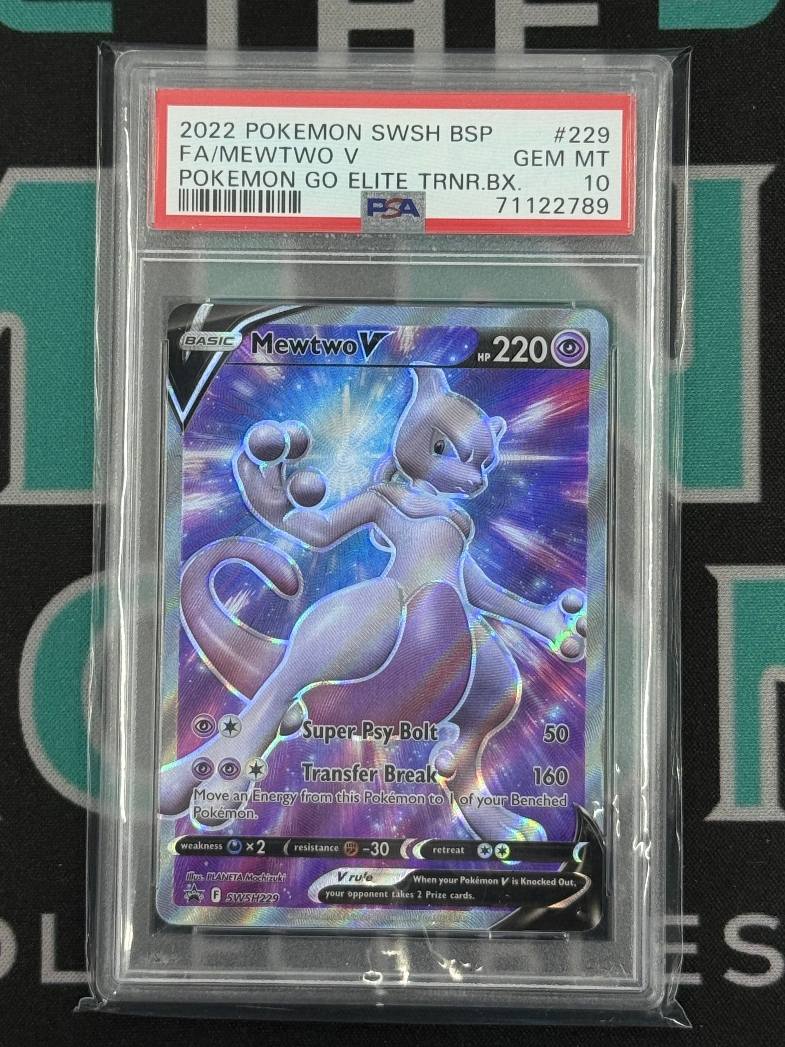 2022 Pokemon Go Mewtwo V Black Star Promo PSA 10